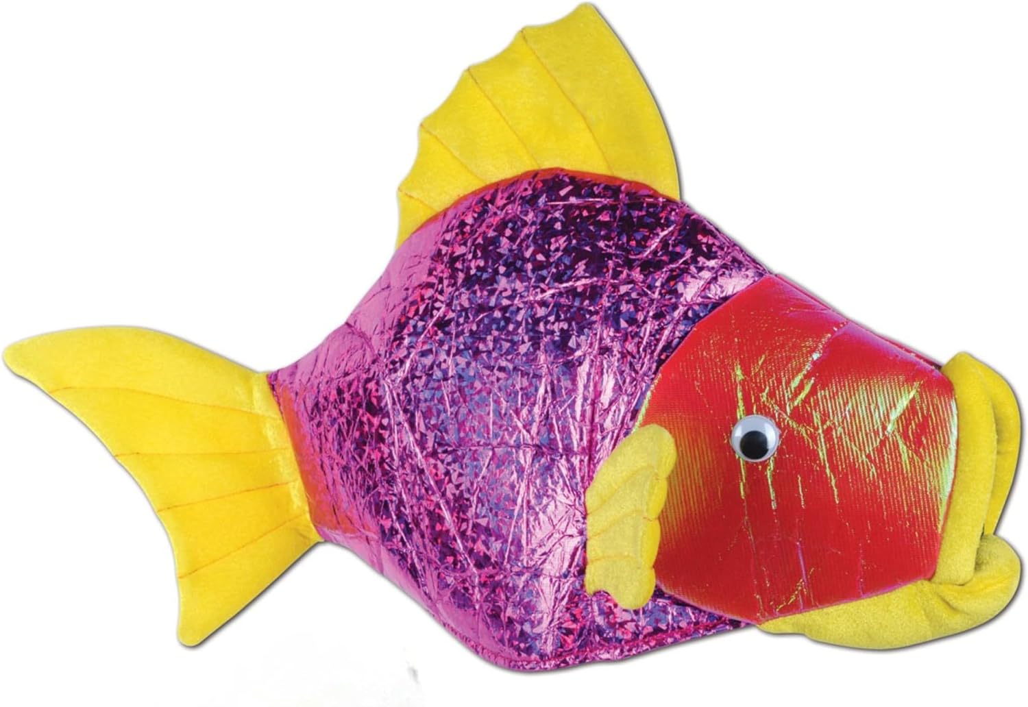 Beistle Plush Fish Hat – Assorted Metallic Gold or Pink Funny Costume