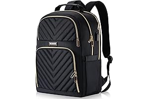 Black Quilted School Backpack for Teen Girls: Ultimate Student Companion with USB Charging Port