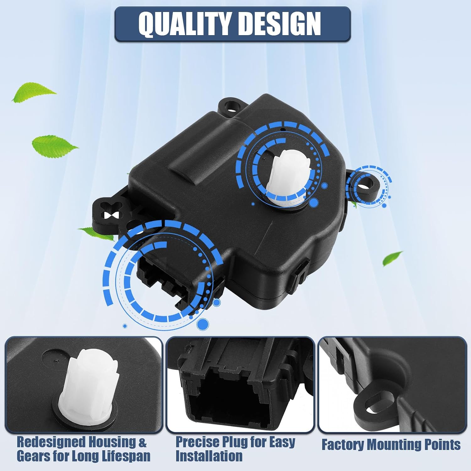 604-029 HVAC Blend Door Actuator Replacement for Chrysler 200/Sebring, Dodge Journey/Avenger/Durango, 68018109AA