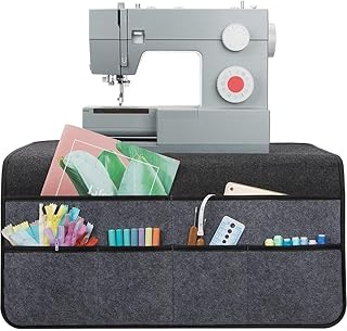 Nähmaschinen-Unterlage, 60 x 60 cm, Filz-Tischunterlage mit 6 Fächern, faltbarer Organizer für Bastelraum, dunkelgrau (1 Stück)