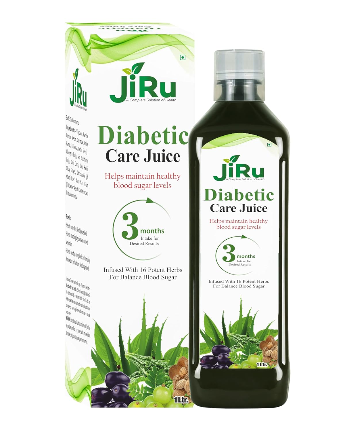 JiRu Diabetic Care Juice | Clinically Proven Diabetes Care | 1Ltr