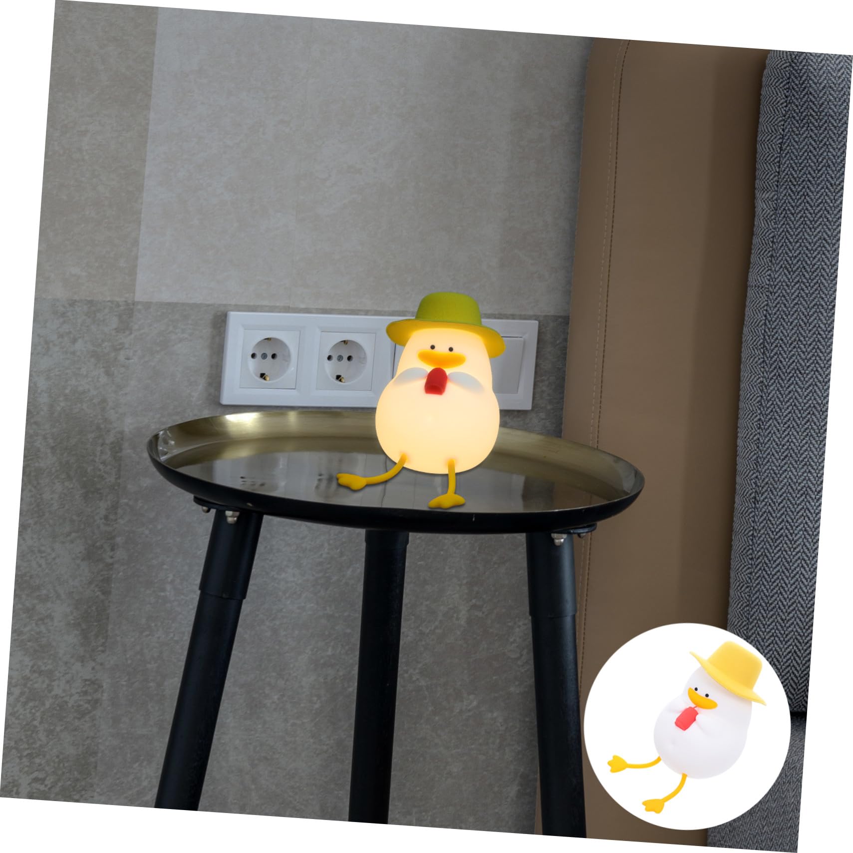 Homoyoyo Lámpara de Noche LED de Pato de Silicona Amarilla para Bebés | Luz Cálida Portátil, Diseño de Dibujos Animados, Abs PC y Silicona, para Tomas Nocturnas y Cambios