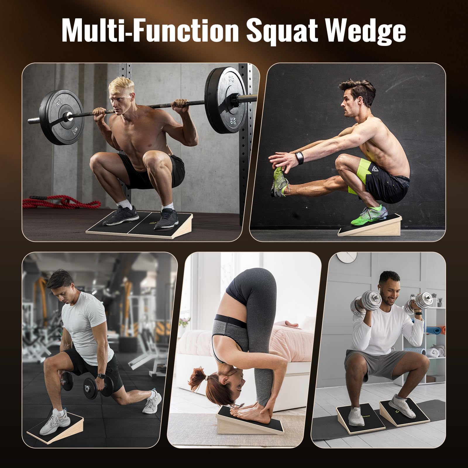 Sportneer Balance Board 15° Heavy Weight antiscivolo Squat Block
