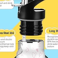 Vista 3 de Kids Water Bottle Leakproof Kids Insulated Water Bottle 20oz, BPA-Free, Cute Elephant Pastel