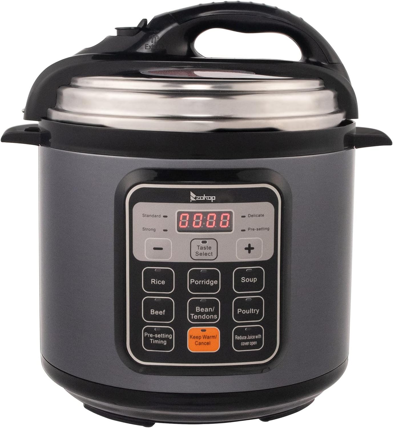 6QT NonStick Stainless Steel Rice Cooker, 1000W Button