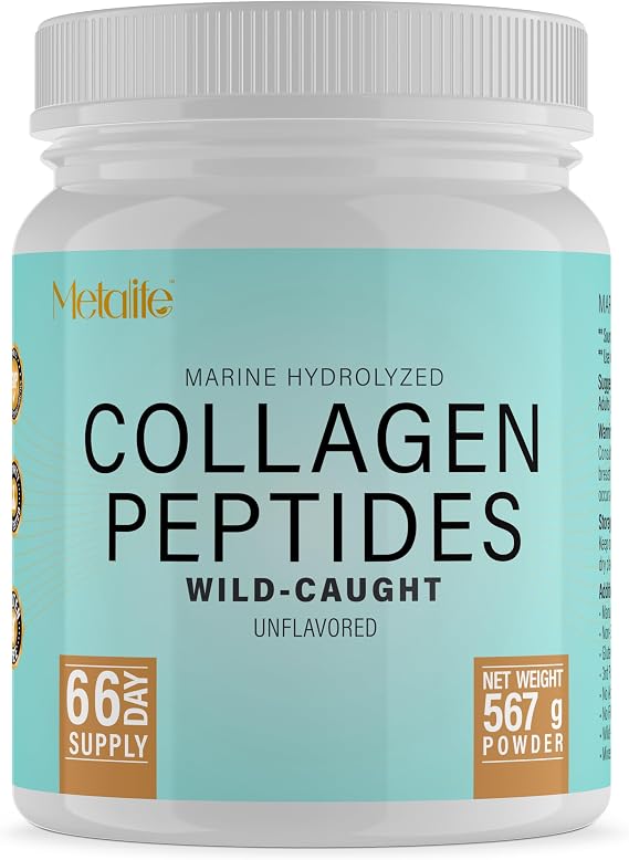 Marine Collagen Powder 20 Oz, 66 Servings, Hydrolyzed Collagen Peptides, Wild-Caught Fish, Unflavored, Made in Canada, Supports Joints, Skin, Hair & Nails, Premium Protein Supplement