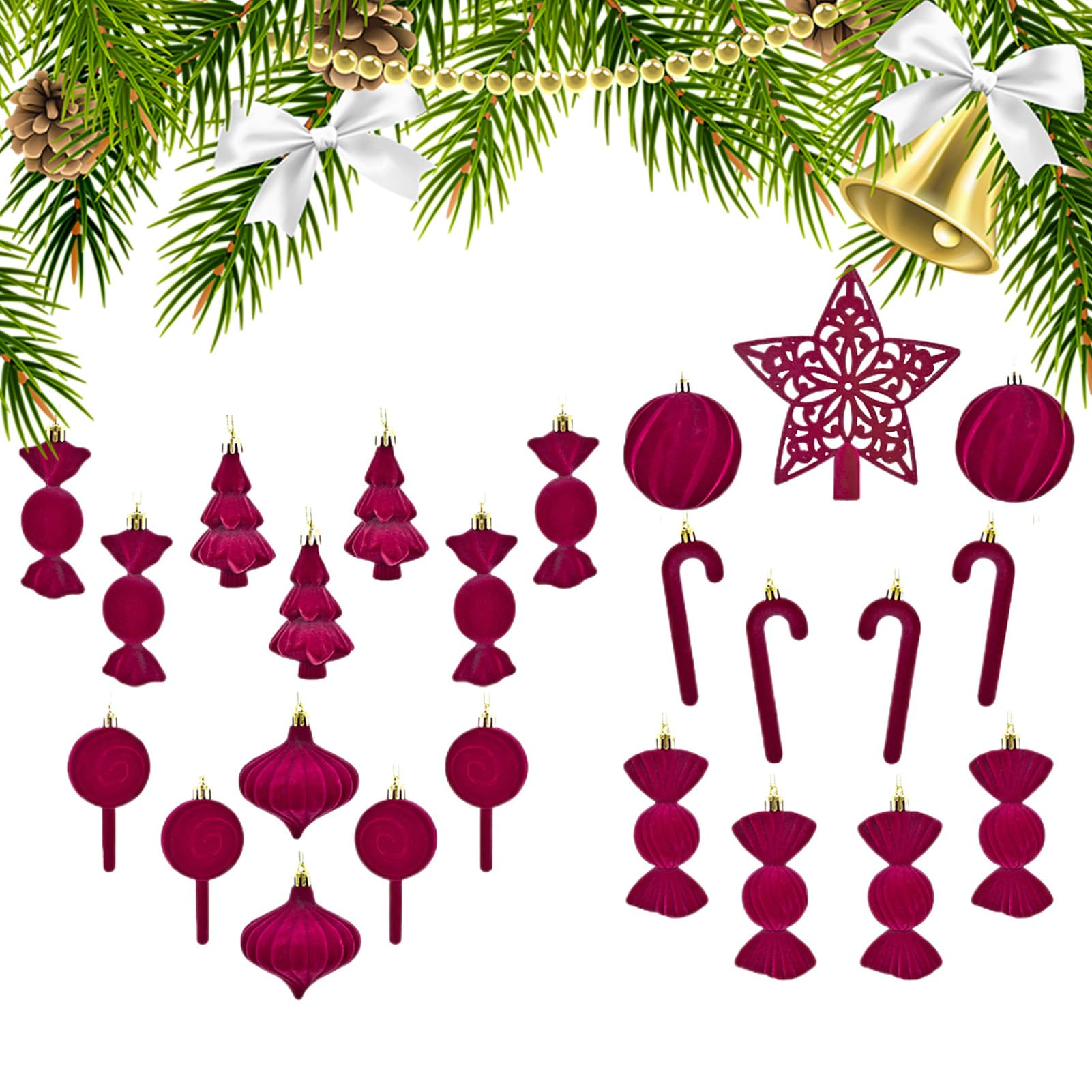 Décoration de Noël découpée en velours haut de gamme pour intérieur