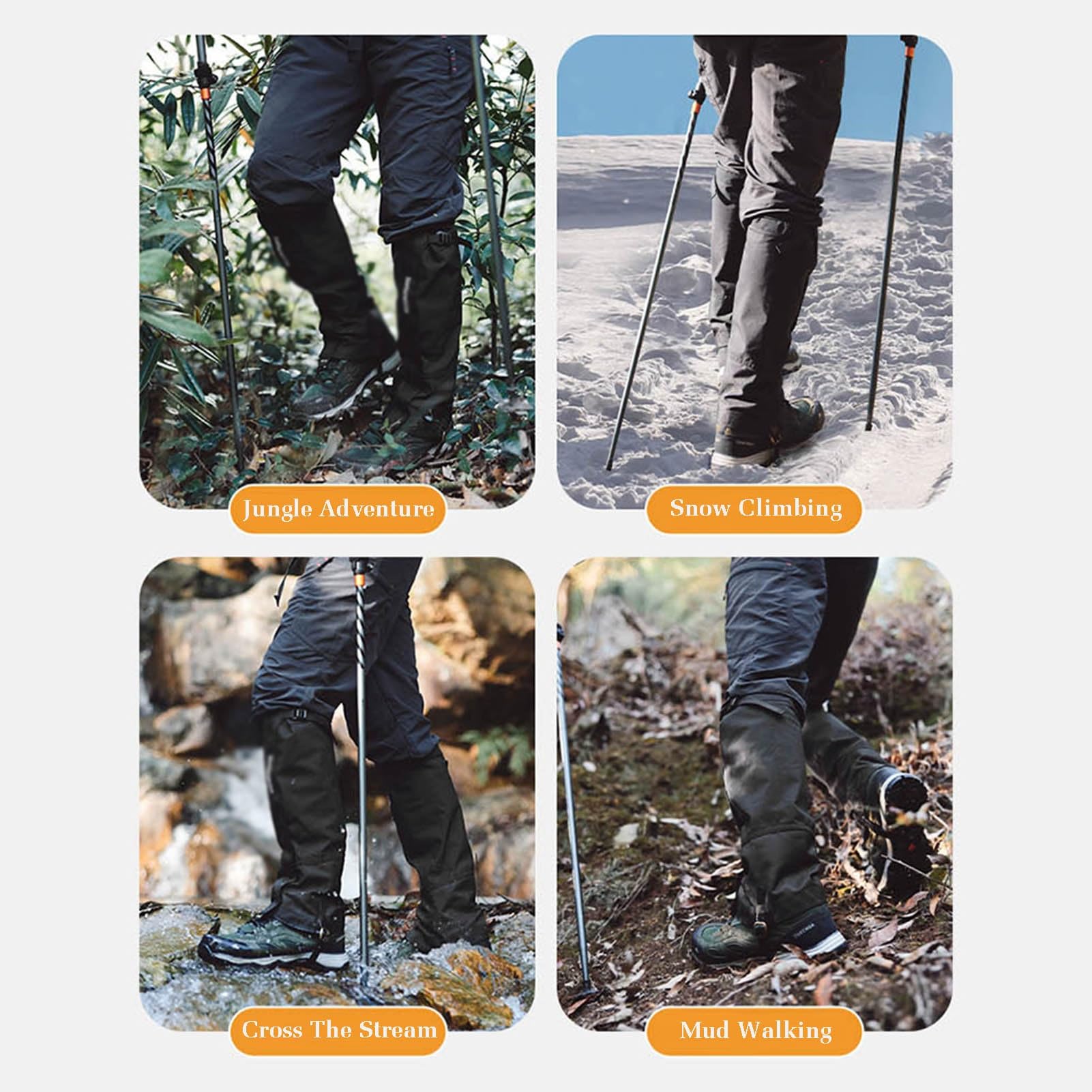 Polainas For Senderismo, Cubrecalzado For Exteriores, Polainas Ajustables, Aptas For Esquí De Montaña, Caminatas, Escalada En Roca, Caza.