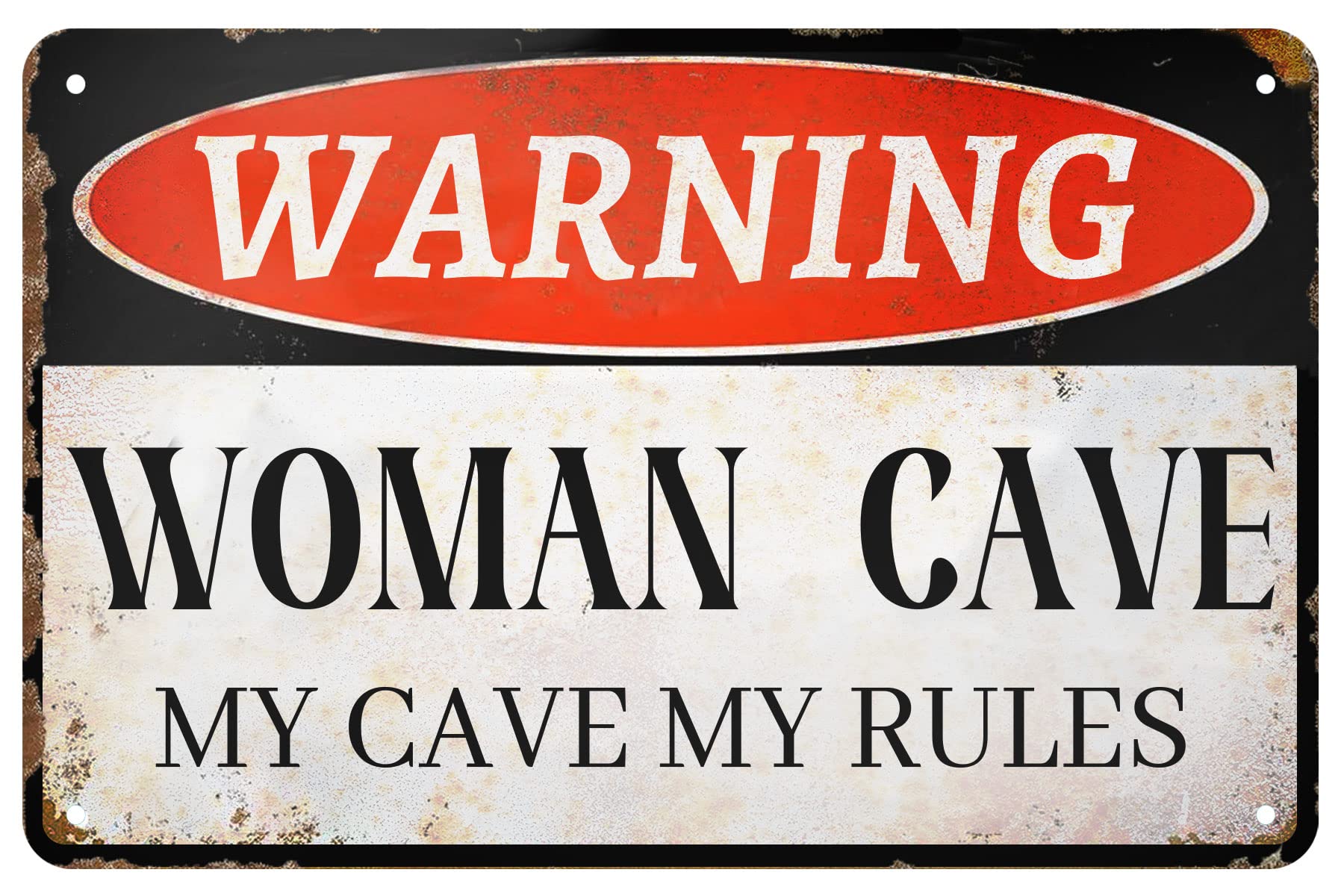 Yepyayqvk Tin Sign 238 Woman Cave My Cave My Rules Metal Room Signs Funny Metal Warning Tin Sign Wall Decor For Bars Restaurants Cafes Pubs 6X8 Inch