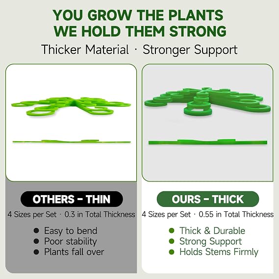 8pcs Plant Stem Support, Plant Support for Indoor Plants, 4 Sizes Climbing Houseplant Stem Holders, Reusable Plant Stabilizer, Indoor Plants Accessories