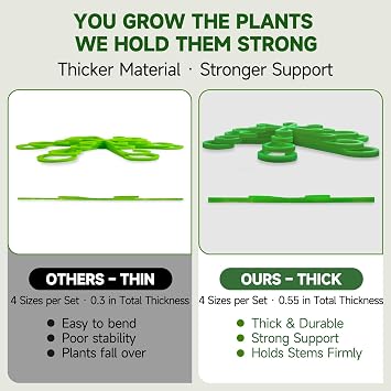 8pcs Plant Stem Support, Plant Support for Indoor Plants, 4 Sizes Climbing Houseplant Stem Holders, Reusable Plant Stabilizer, Indoor Plants Accessories