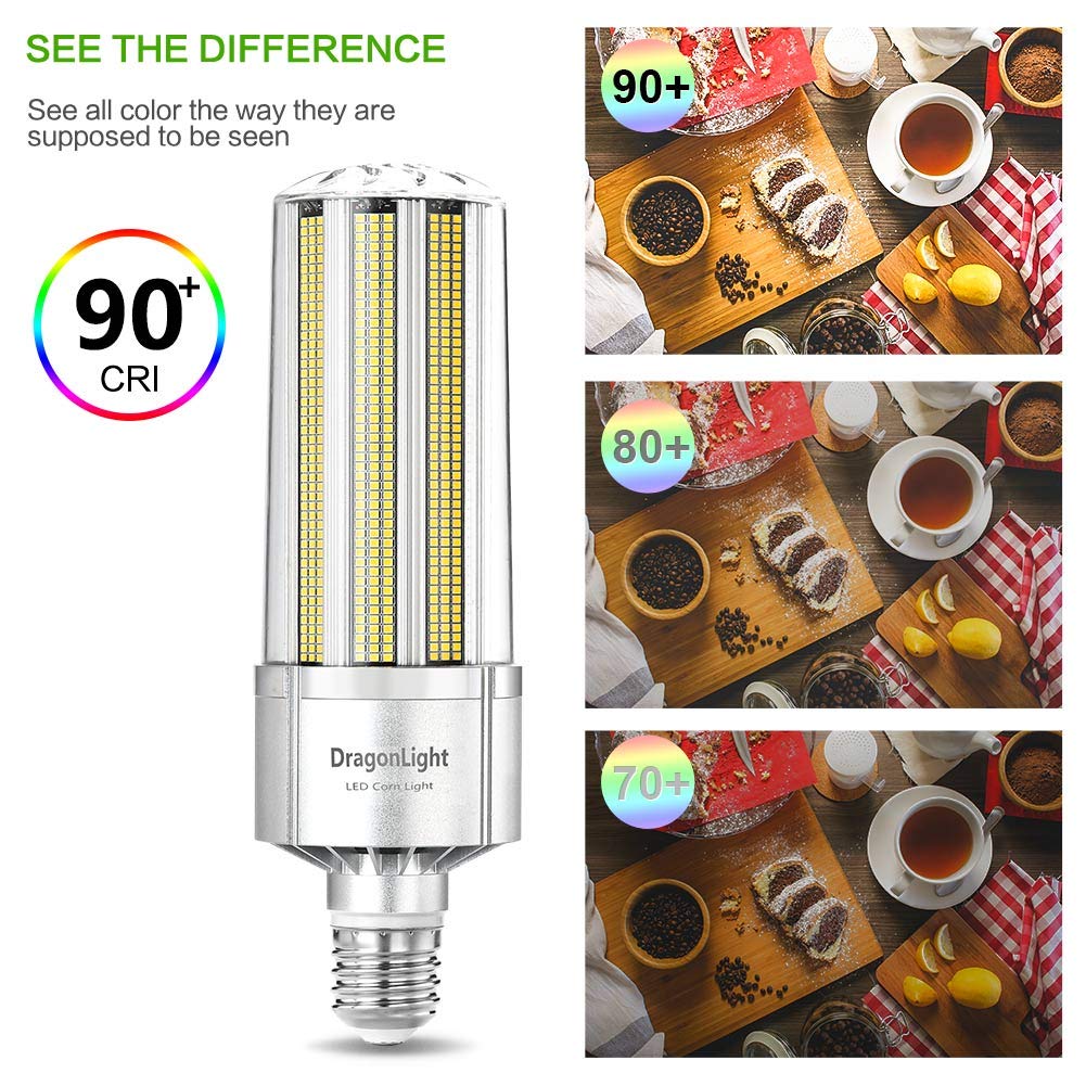 DragonLight - 240W Lampadina a LED a forma di mais super luminosa da (sostituisce 1400 Watt) Base E40, 5000K luce bianca fredda, 32400 lumen, per grandi aree, garage, officine, cortili