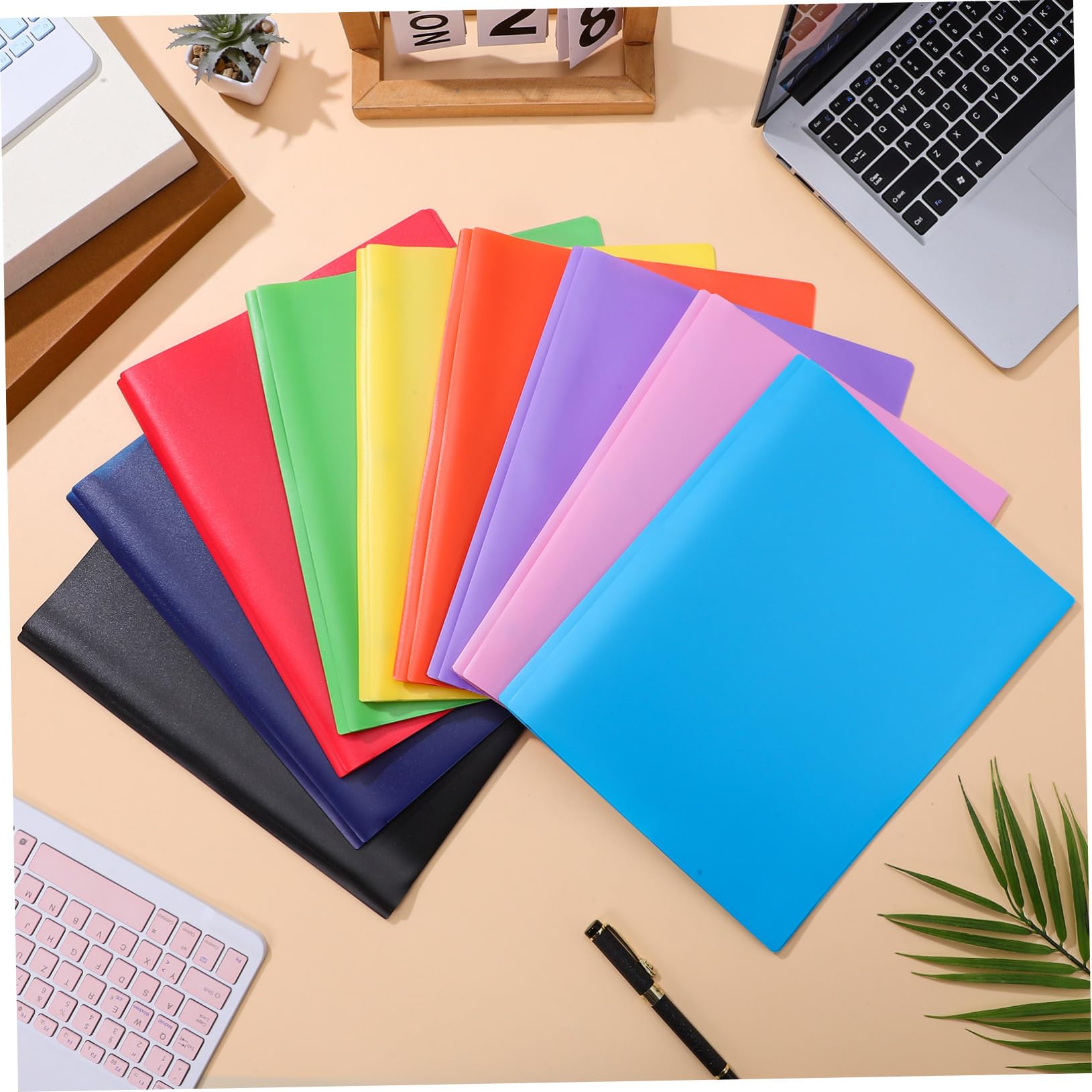 9 Stück Teiliges Projekt organizer mit Doppelten Taschen Farbige Kunststoff ordner zur Dokumentenaufbewahrung Vielseitige Aktenmappe für Büro und Schule Stabiler Datei organizer