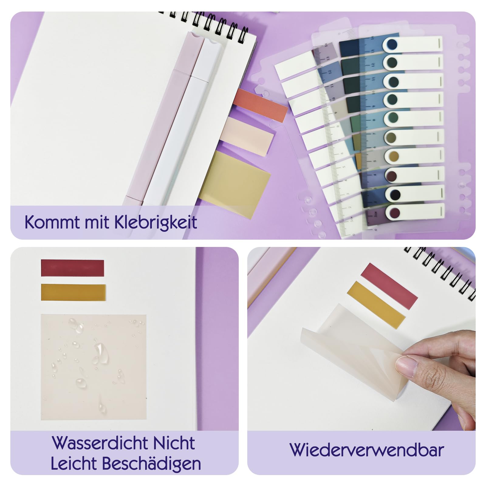 Set 700 Segnapagina Adesivi Trasparenti Con 12 Evidenziatori - Note Adesive Per Studio, Ufficio E Bibbia - Foto 11