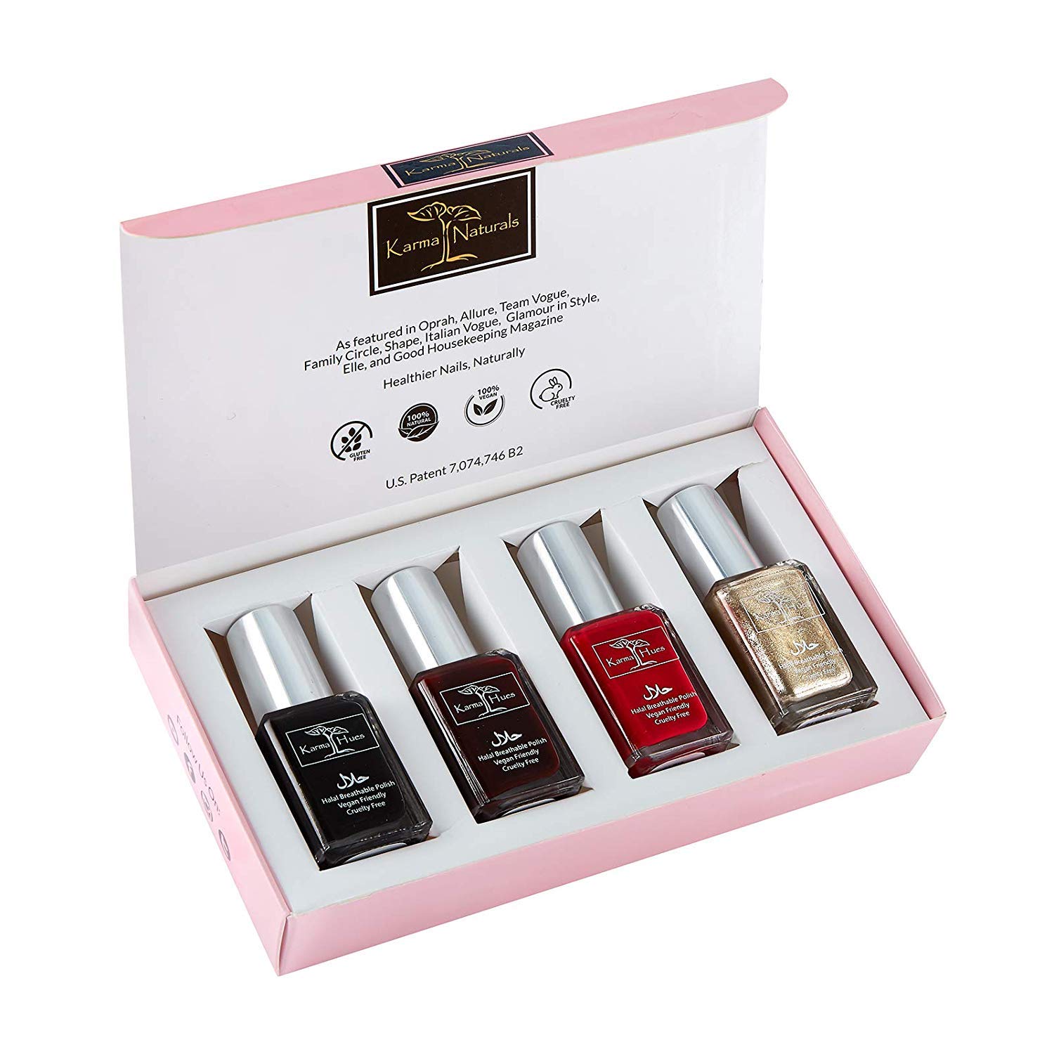 karma organic Beautiful Halal Nail Polish Set- Non-Toxic Nail Art, Vegan and Cruelty-Free Nail Paint
