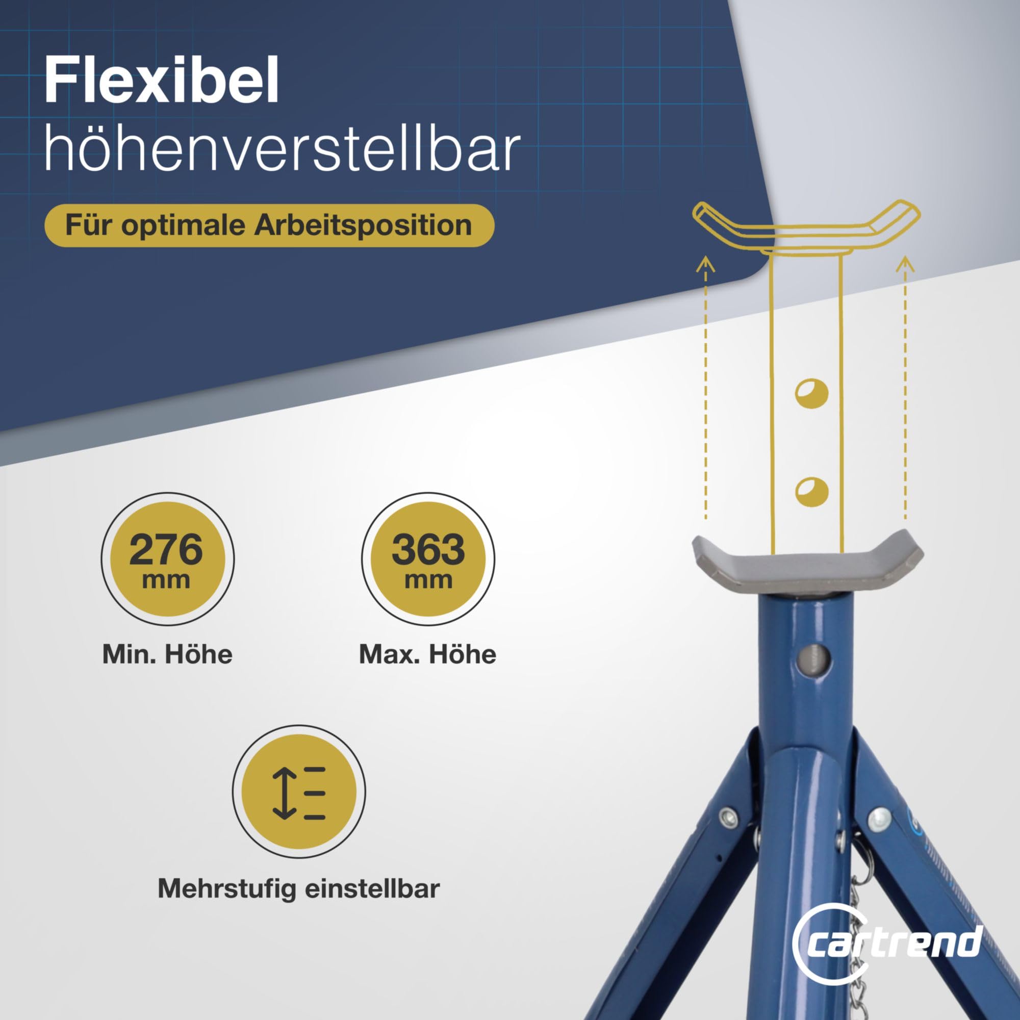 Cartrend 50290 Stojak Warsztatowy, Niebieski, ‎28,5 x 10 x 10 cm; 1,8 kg