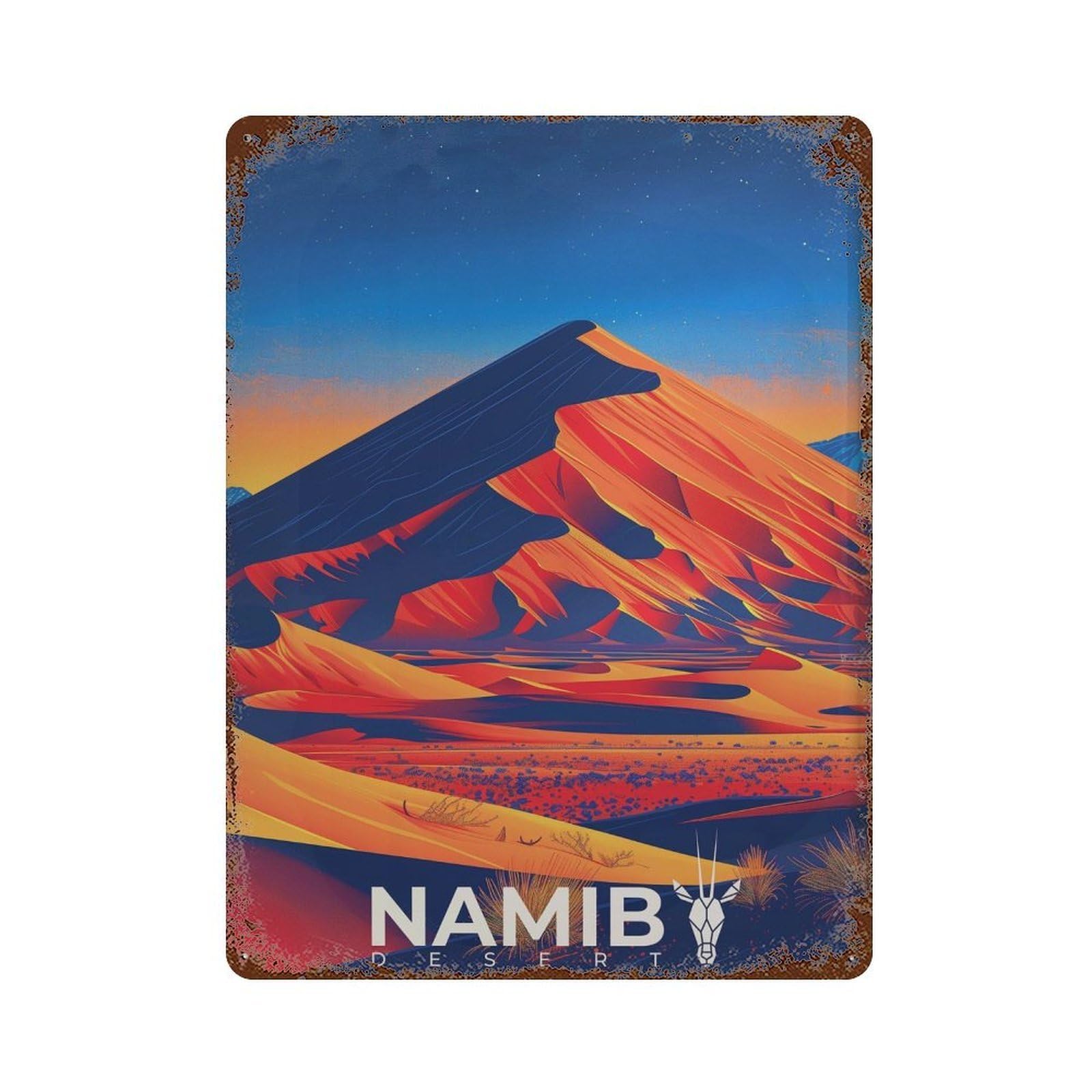xiaoxiaoshen Namib Desert Travel Namibia Dune Wall Decor Art Metal Tin Poster Modern Home Decor Art Home Bar Shop Decorations Vintage Sign 40x30cm