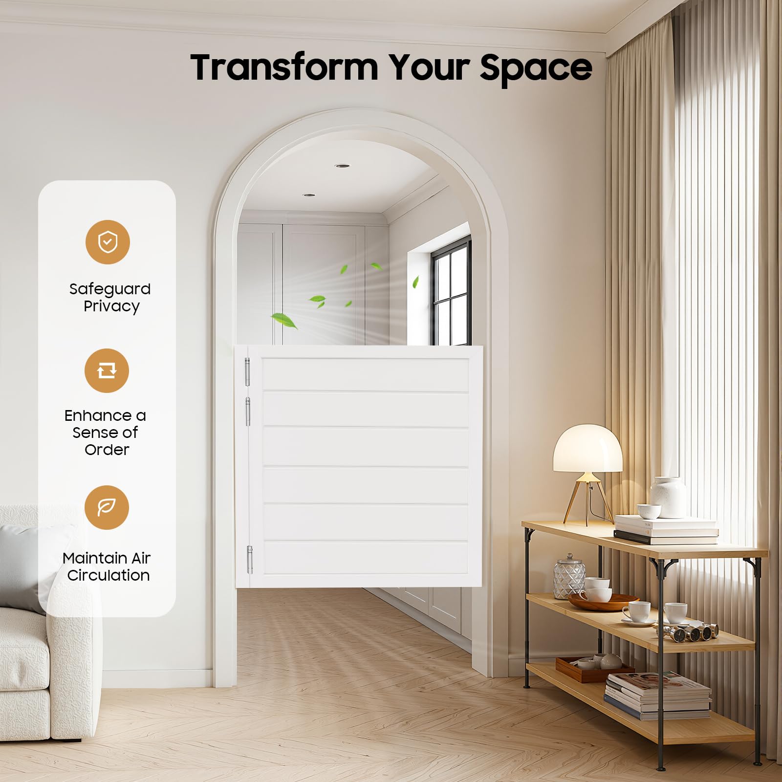 Barrera de seguridad universal para bebés, color blanco | Barrera de seguridad para perros y escaleras, apertura por ambos lados, cierre automático, para interior y exterior