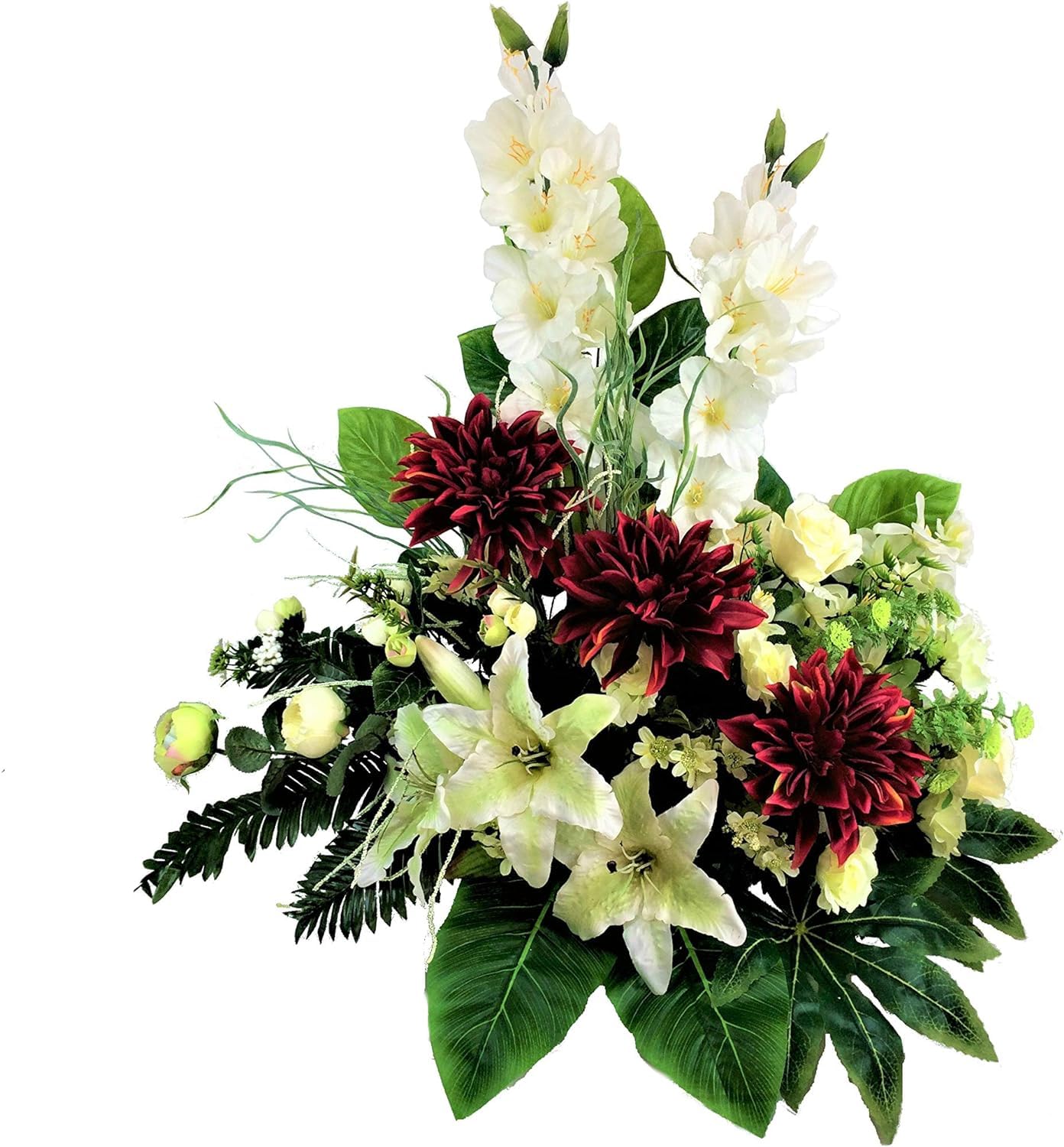 LBA Centro de Flores Artificiales para Cementerio. También para Iglesias. Especial Día de Todos los Santos. Medidas: 80x70x45 cms. Aprox.