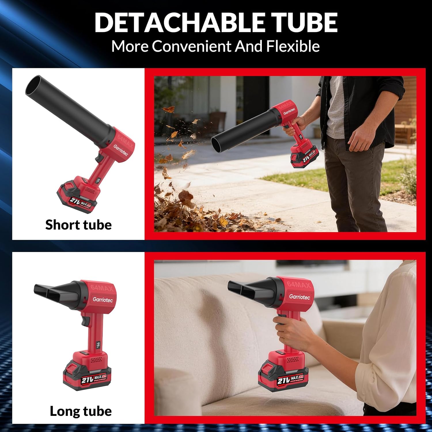 Leaf Blower Cordless - Lightweight Electric Handheld Blower with Battery and Charger, 4 Speed Mode, Blowers for Lawn Care, Patio Cleaning, Dust Cleaner