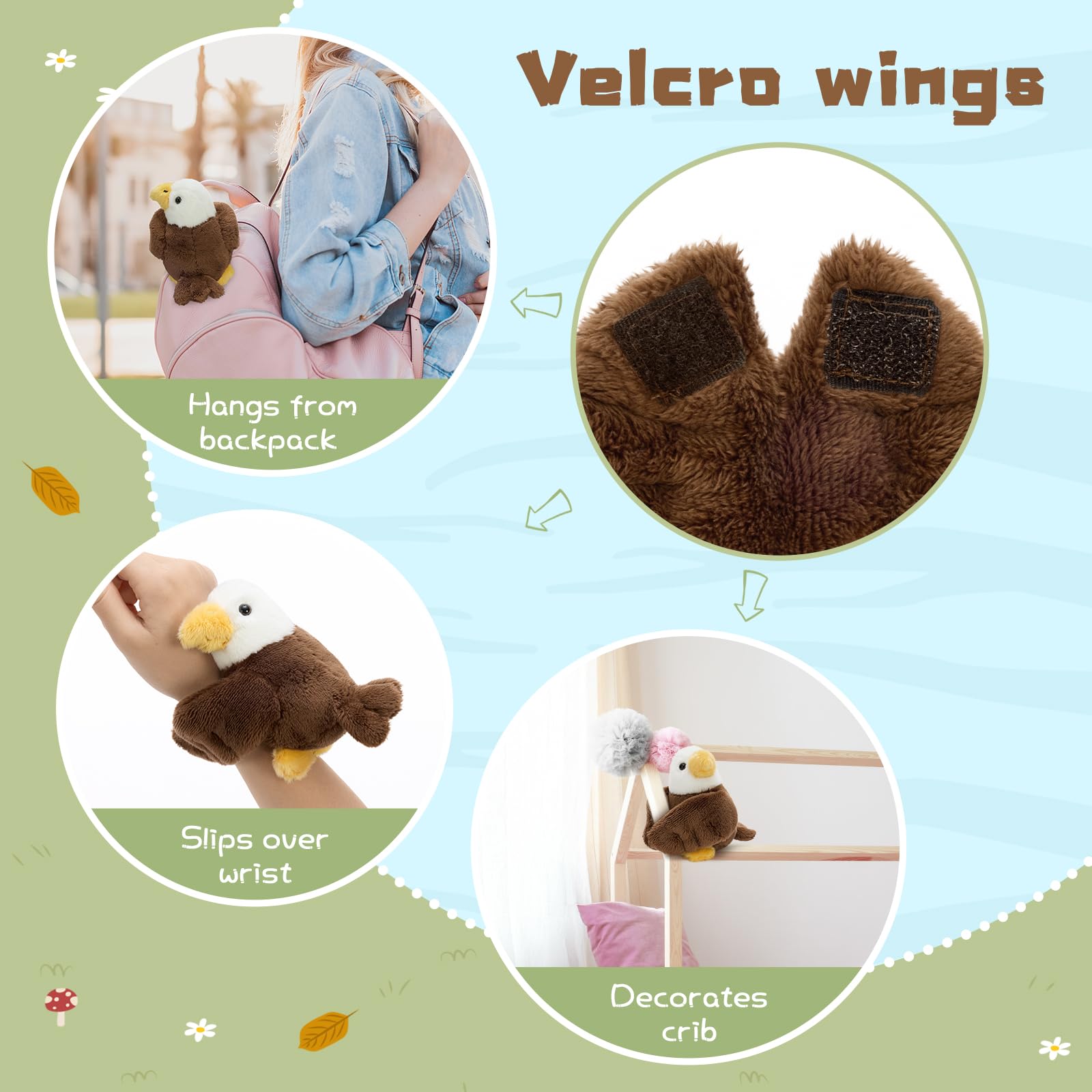 MorisMos Big Falcon Teddy Soft Toy, 35cm Mom Falcon with 3 Cuddly Baby Inside, Lifelike Eagle Stuffed Animal Plush Cuddly, Kawaii Presents for Kids Birthday Mother's Day Party Decorations — view 7