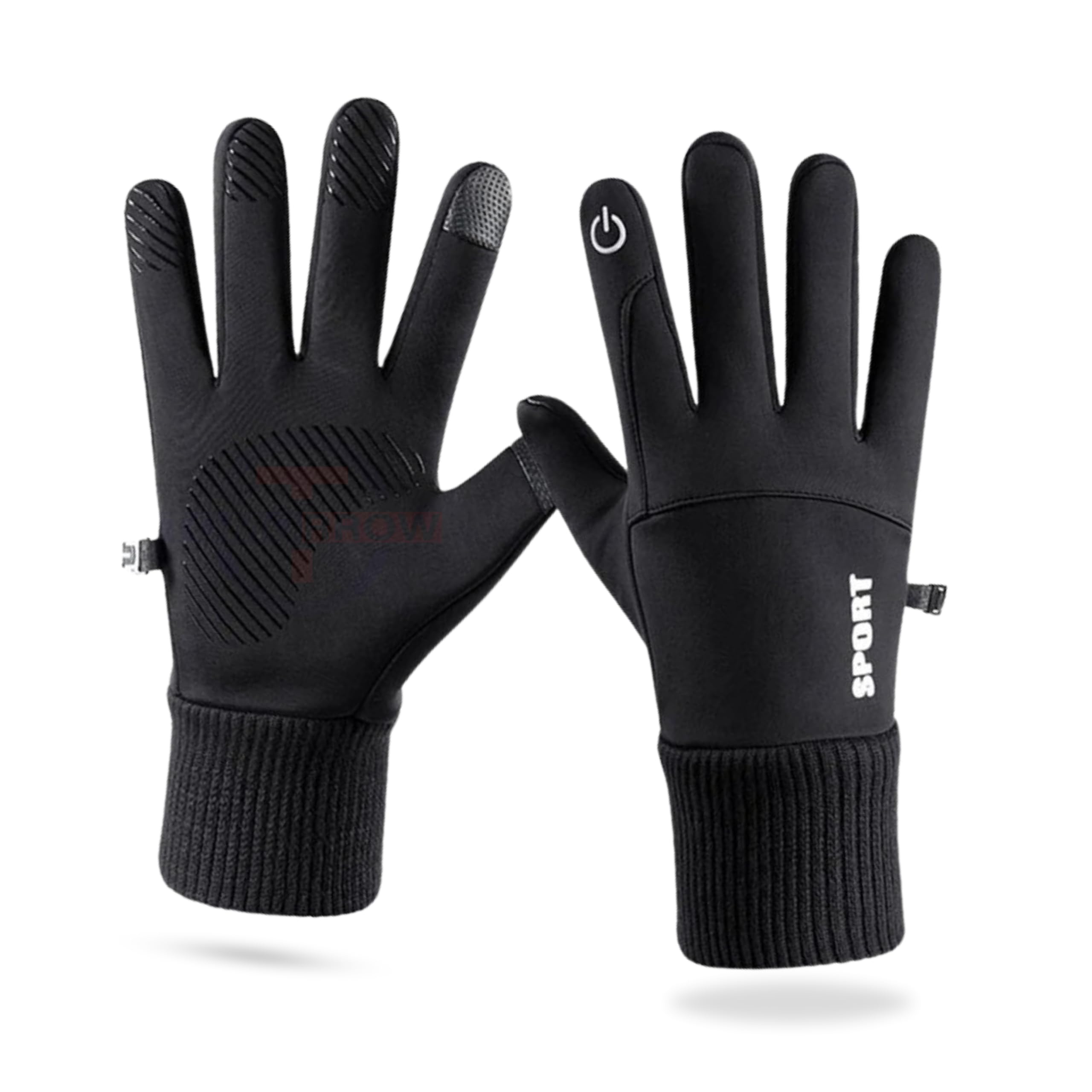 Polyester Winter Gloves for Men & Women, Winter Bike Riding Gloves, Winter Gloves with Touchscreen Fingers, Windproof Anti-Slip Gloves , Black