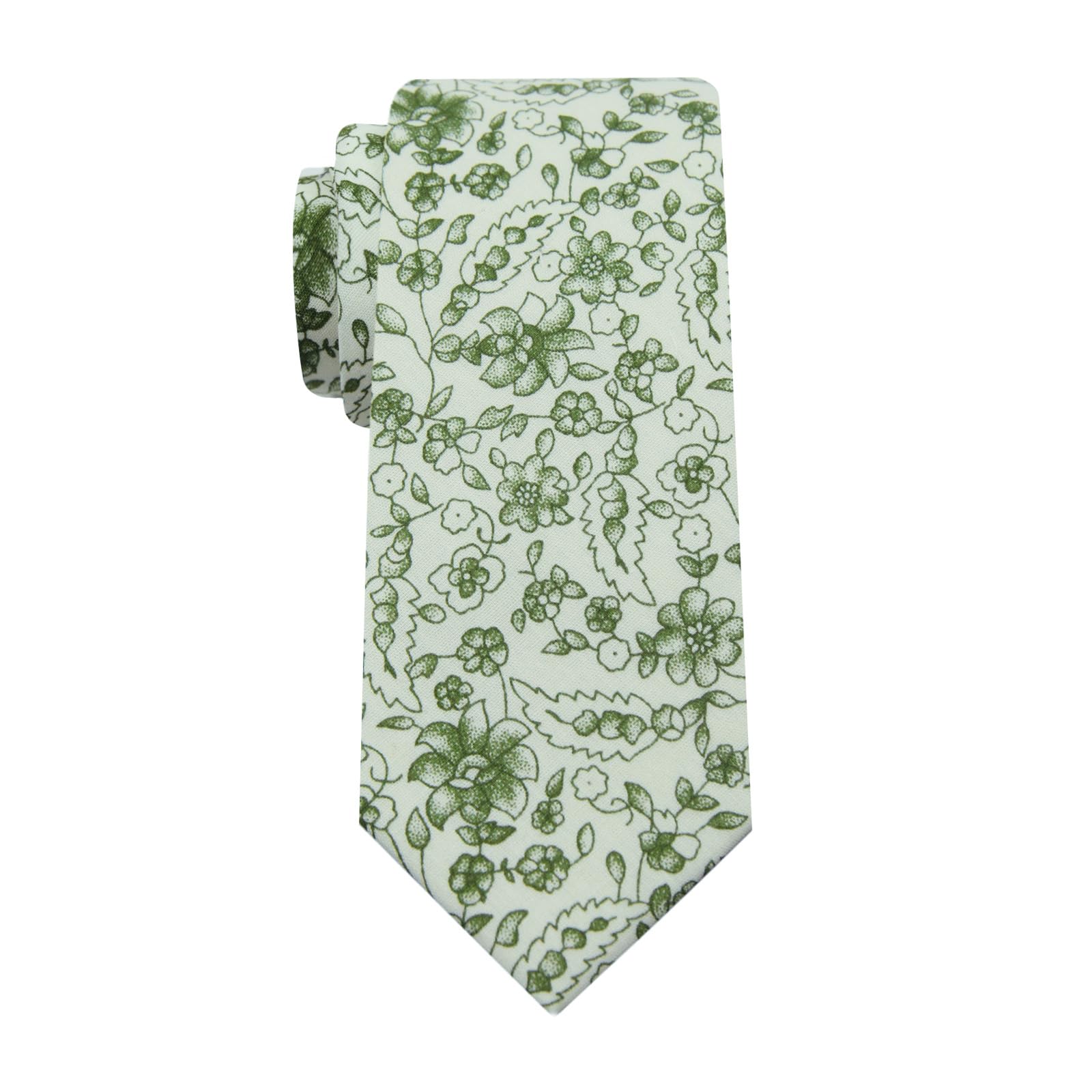 Mantieqingway Floral Ties for Men Skinny Cotton Tie Flower Necktie