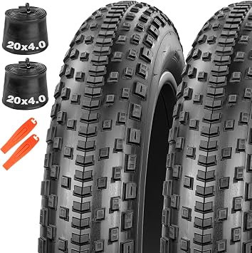 20x4.0 Foldable Fat Bike Tire for E-Bikes & Fat Tire Mountain Bikes, Knobby All-Terrain Gravel & Mountain Tire, Electric Bicycle Replacement Tire