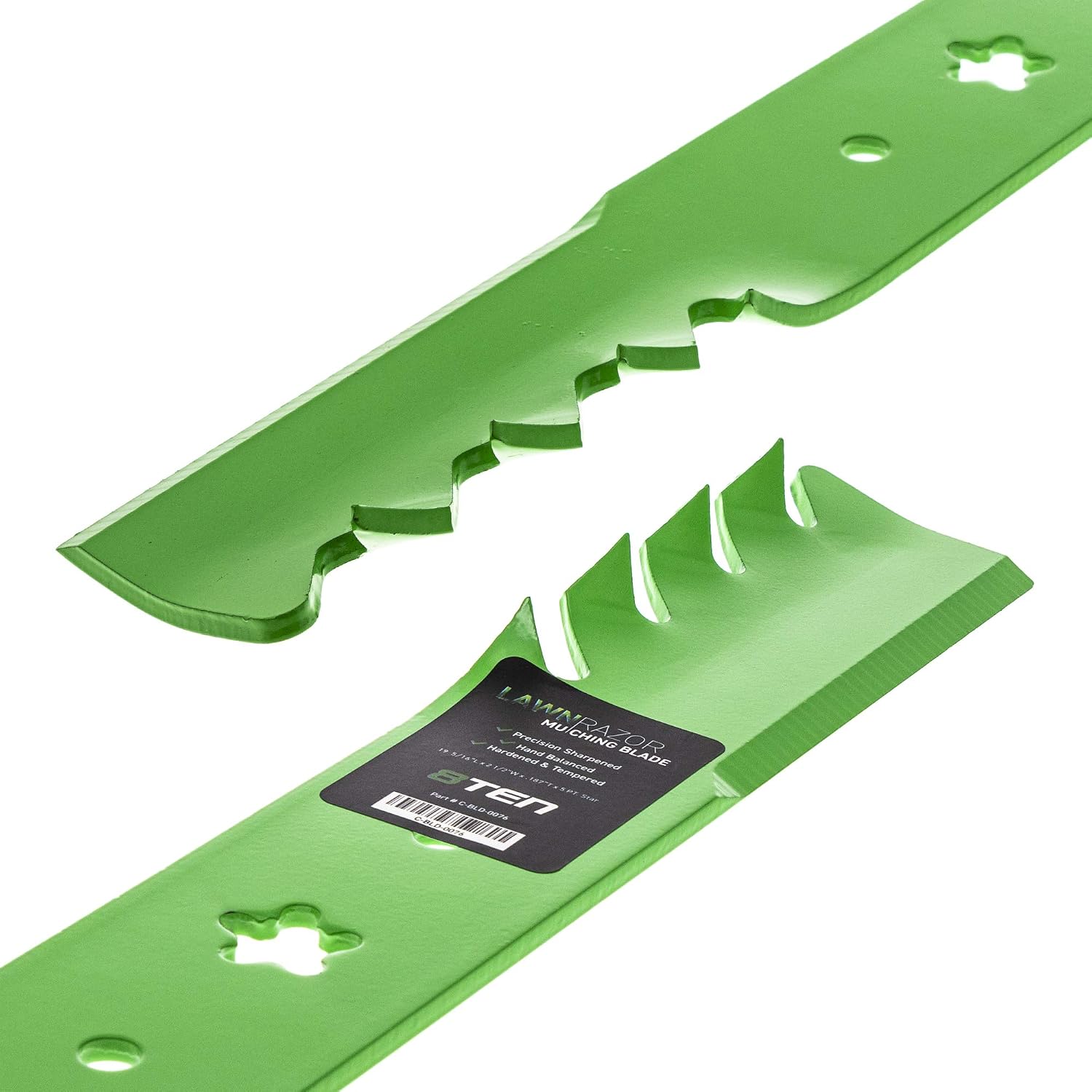 8TEN LawnRAZOR Mower Blade Set for AYP Husqvarna LT 1238 38 Inch Decks 127842 134148 581116302 532139774 (Toothed)