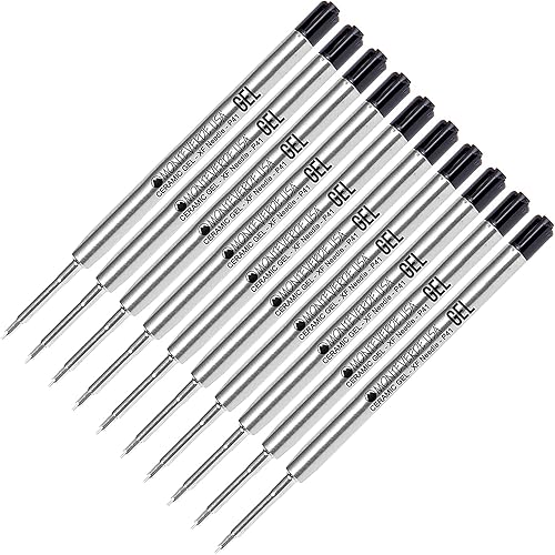 Lanier - Paquete combinado de 10 unidades, repuesto de tinta Monteverde Ceramic Gel P41 sin tapa compatible con la mayoría de bolígrafos estilo