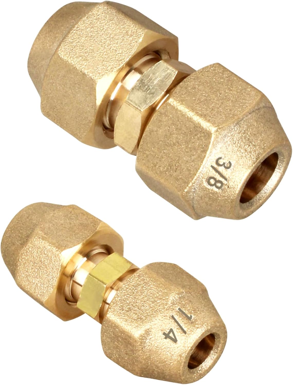 Copper Pipe Extension Joint Connectors - 3/8 & 1/4-Inch for Air Conditioning Pipe, with Flare Nuts for Copper Tube Coupling