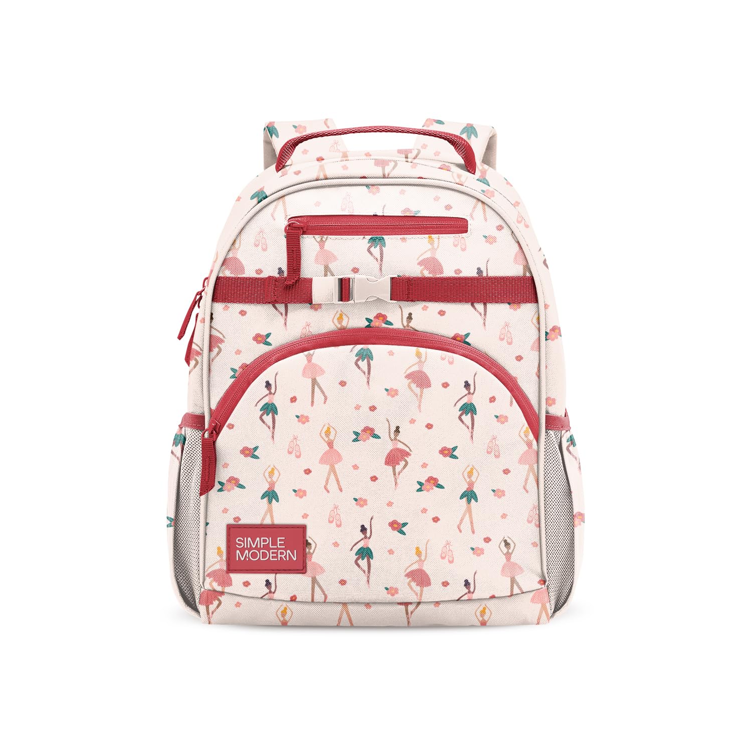 Simple ModernMedium Toddler Backpack for School Girls and Boys | Kindergarten Elementary Kids Backpack | Fletcher Collection | Kids - 15" tall | Pink Ballerina