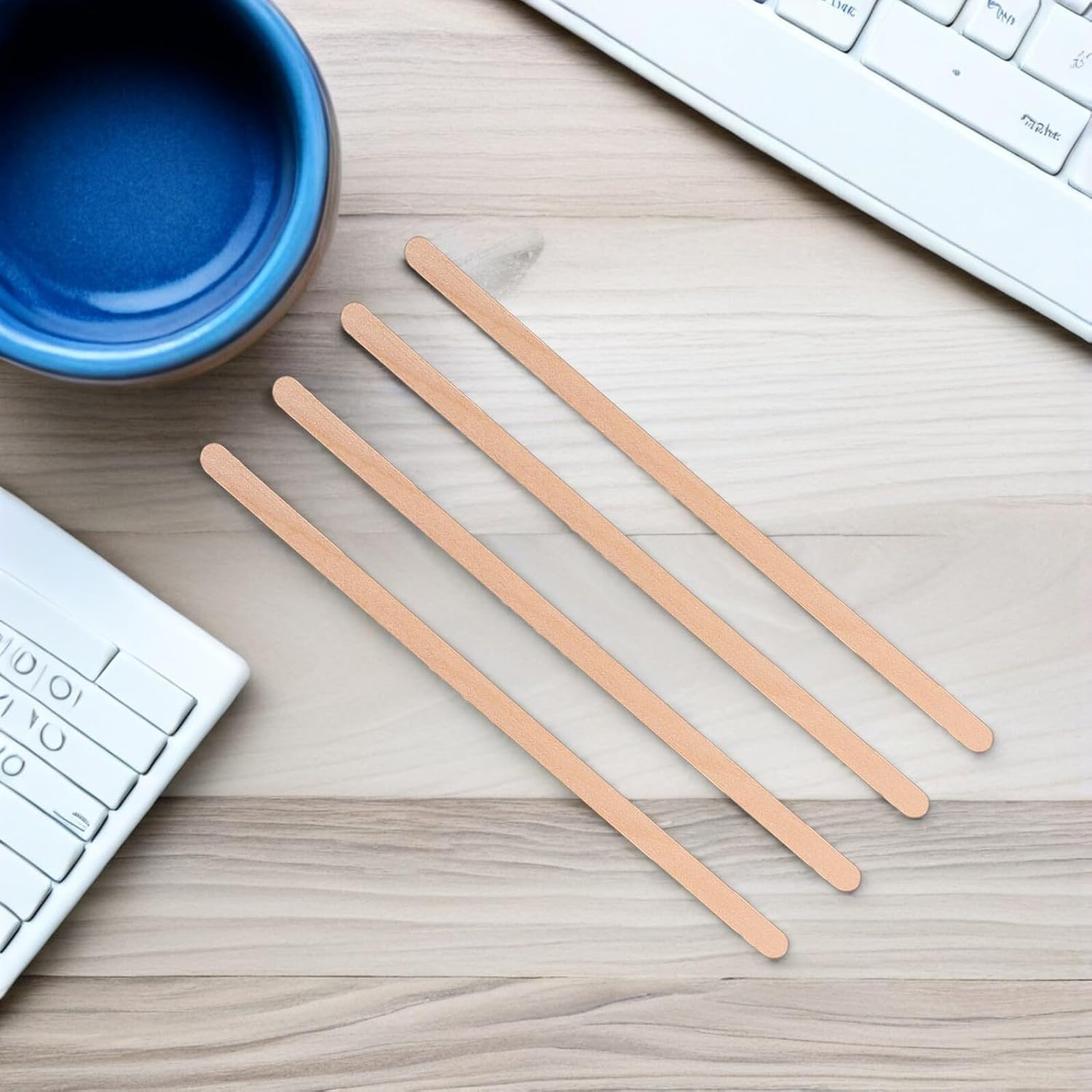 250pcs 14cm Wooden Coffee Stir Sticks Disposable Beverage Stirring Stirrers for Coffee, Cocktails, Hot Chocolate, Tea Mixing in Home and Party Use