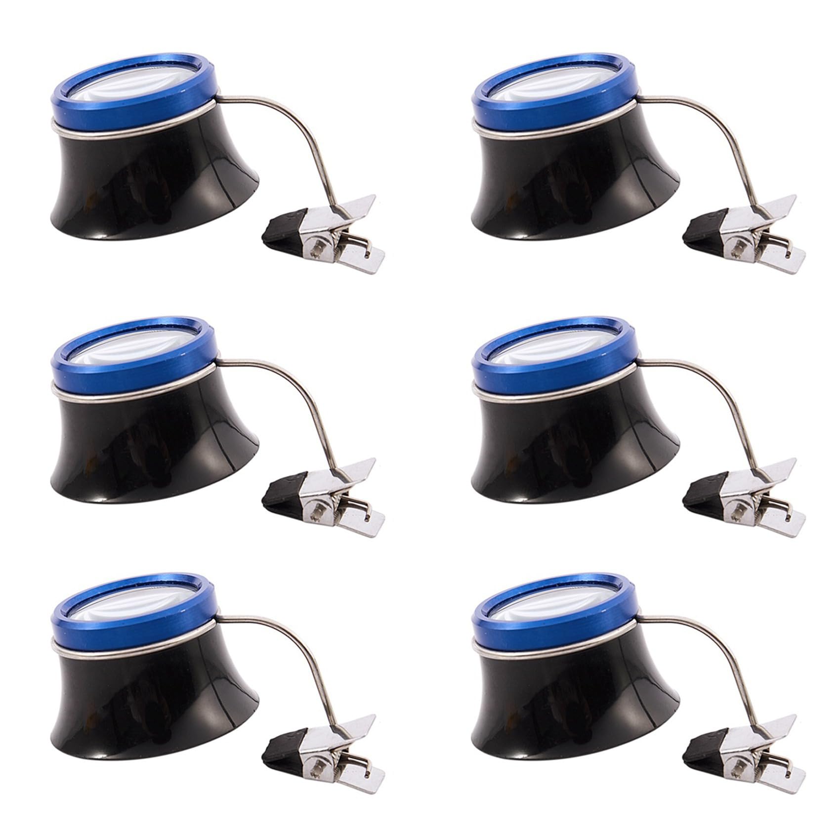 Jnchdghwa 6pcs 5X Clip-on Eye Loupe Eyeglass Magnifier Magnifying Glass Lens for Repair Work