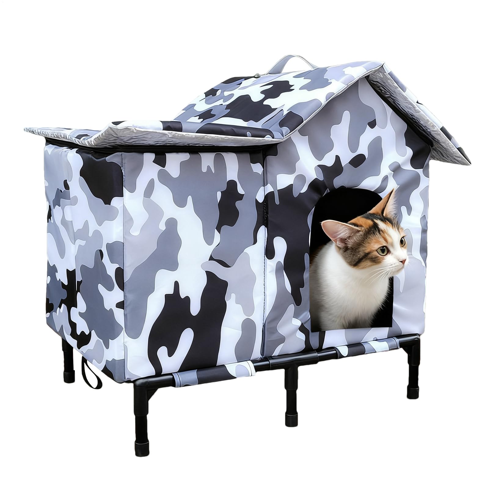 Casetta per gattini, impermeabile, calda e antivento, per esterni, per patio, cortile, giardino, parco, area residenziale, garage, fienile, angolo strada