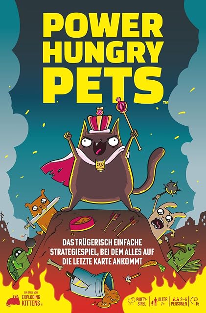 Foto 2 de 5 de Exploding Kittens, Power Hungry Pets, Juego de Fiesta, Juego de Cartas, 2-6 Jugadores, 15 Minutos, alemán