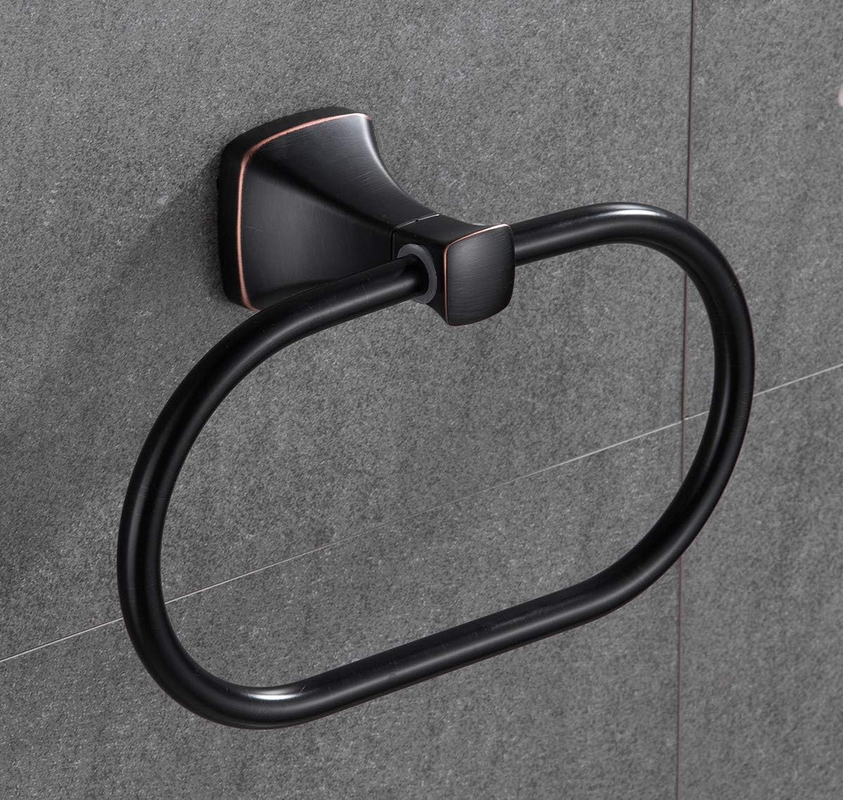 AUKTOPT AR1816 Bathroom Hardware Accessory Towel Ring, Oil Rubbed Bronze