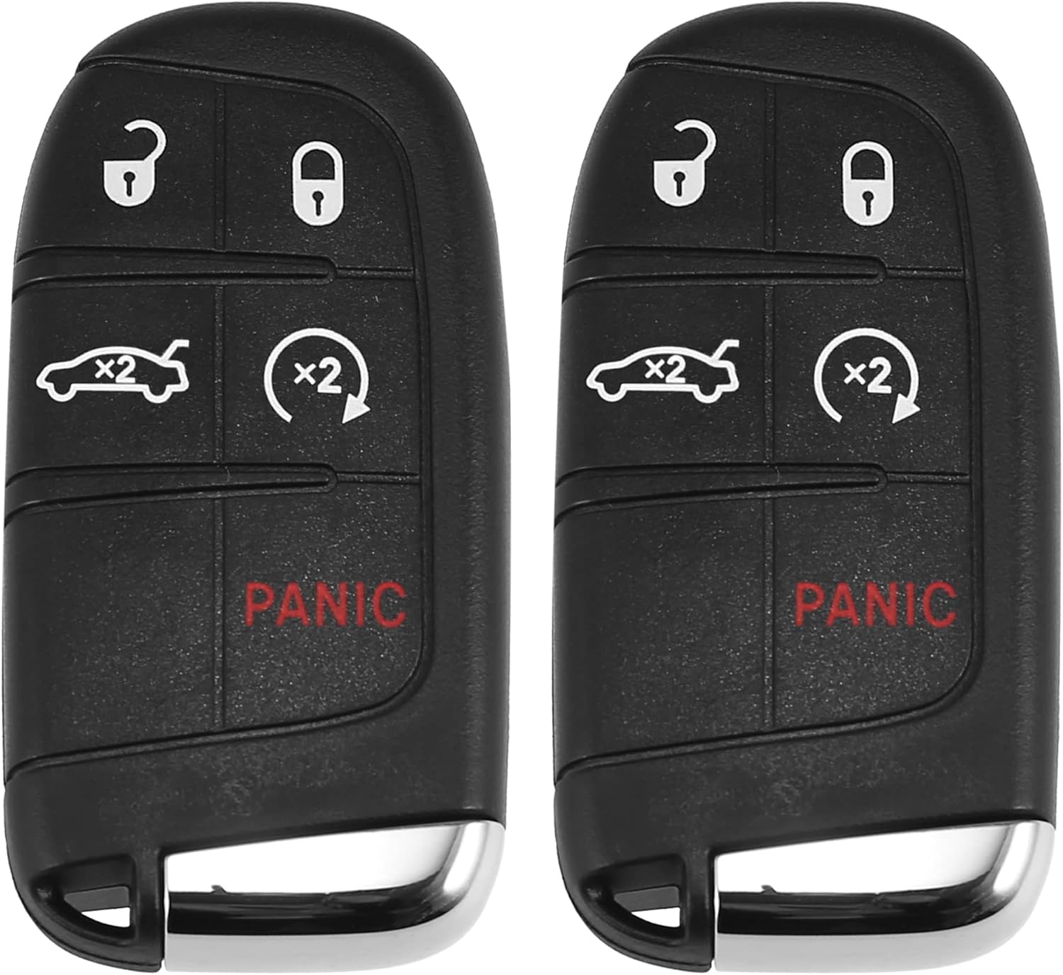 X AUTOHAUX 2pcs 433MHz M3M-40821302 Replacement Keyless Entry Remote Car Key Fob for Chrysler 300 2019-2022 for Chrysler 200 2015-2017 5 Buttons with Door Key 4A Chip