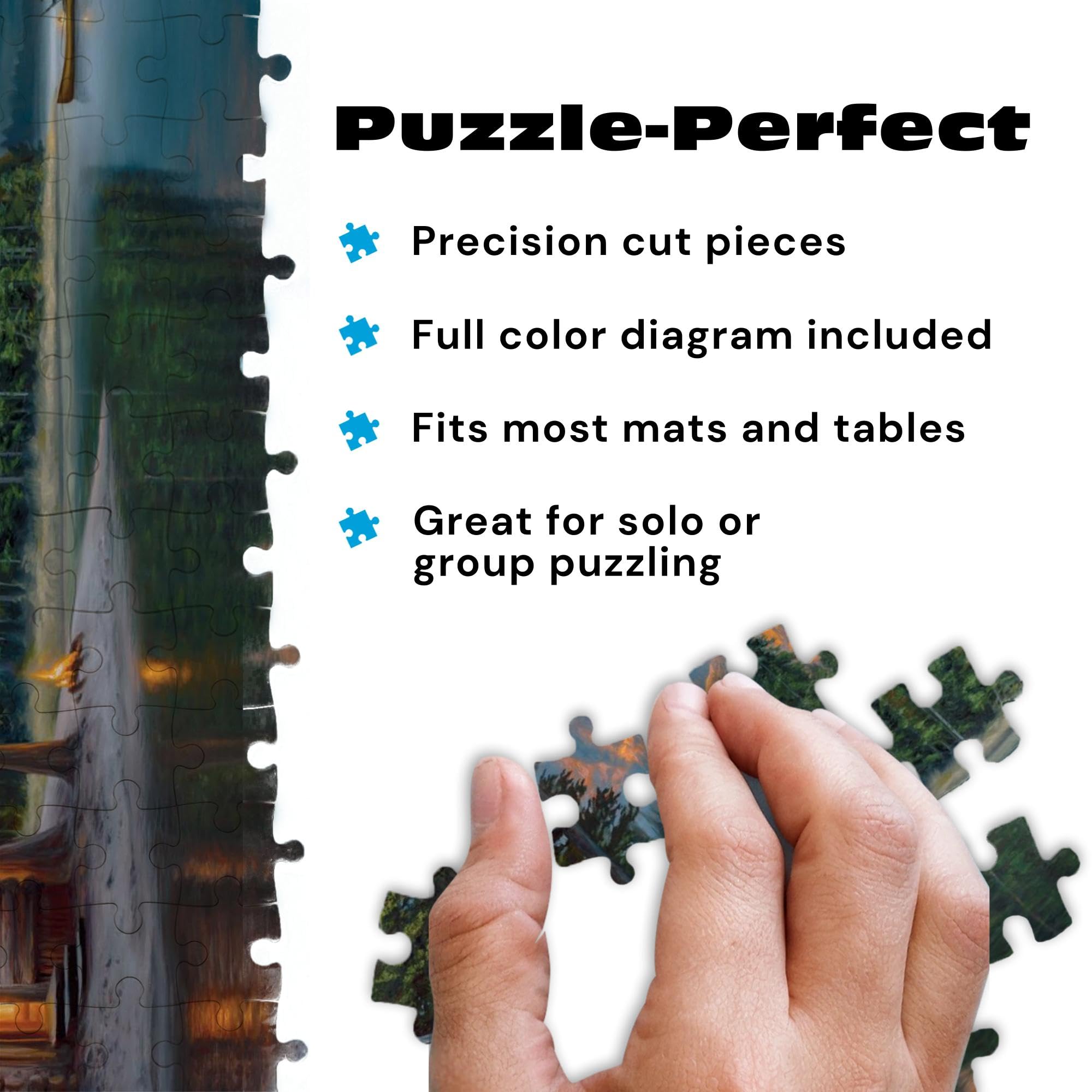 Buffalo Games – Lakeside Heaven Jigsaw Puzzle, 500 Piece Puzzle for Adults, Peaceful Lake Landscape Art by Chuck Black