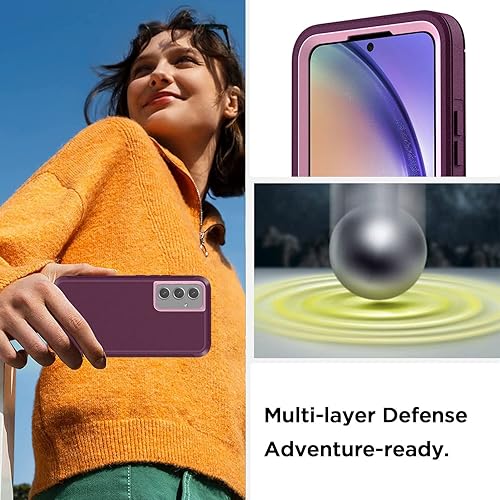 Miniatura 3 de AICase Funda para teléfono Samsung Galaxy A54 5G, resistente y resistente, a prueba de golpes, para Samsung Galaxy A54 5G, color morado nocturno