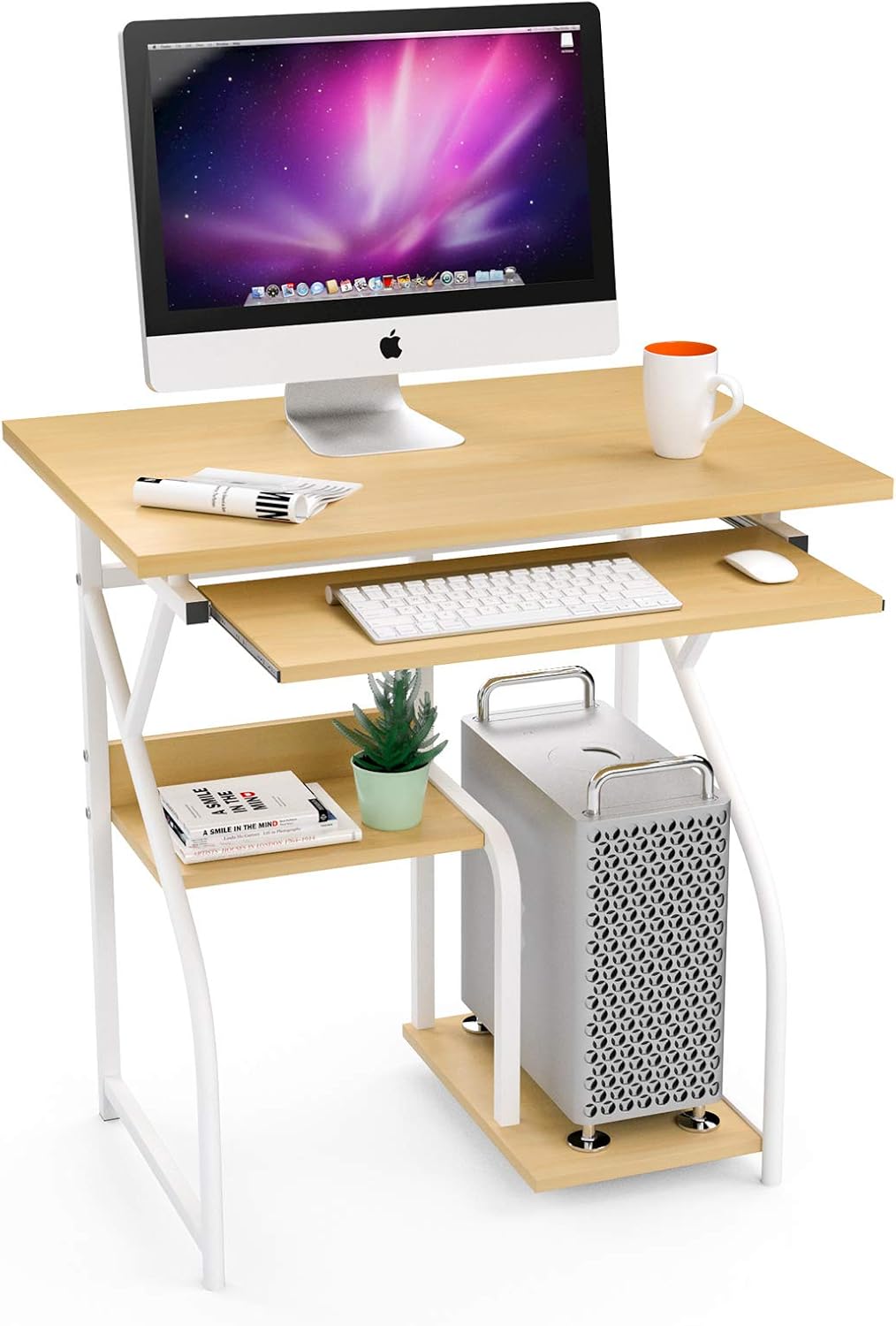 mecor Computer Desk Home Office PC Laptop Table Workstation Furniture,Small Office Desk(Yellow)