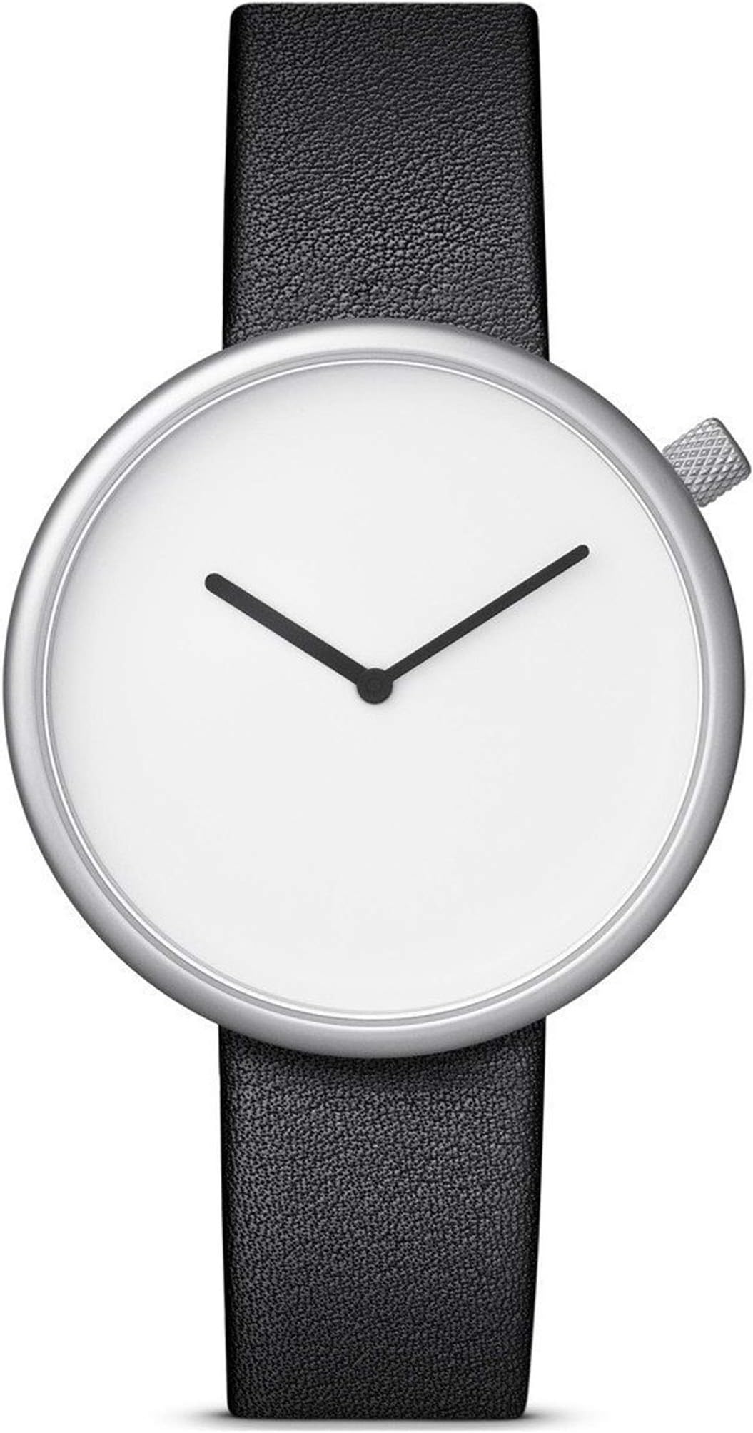 Bulbul Ore Unisex Quartz Watch with White Dial Analogue Display and Black Leather Strap O02