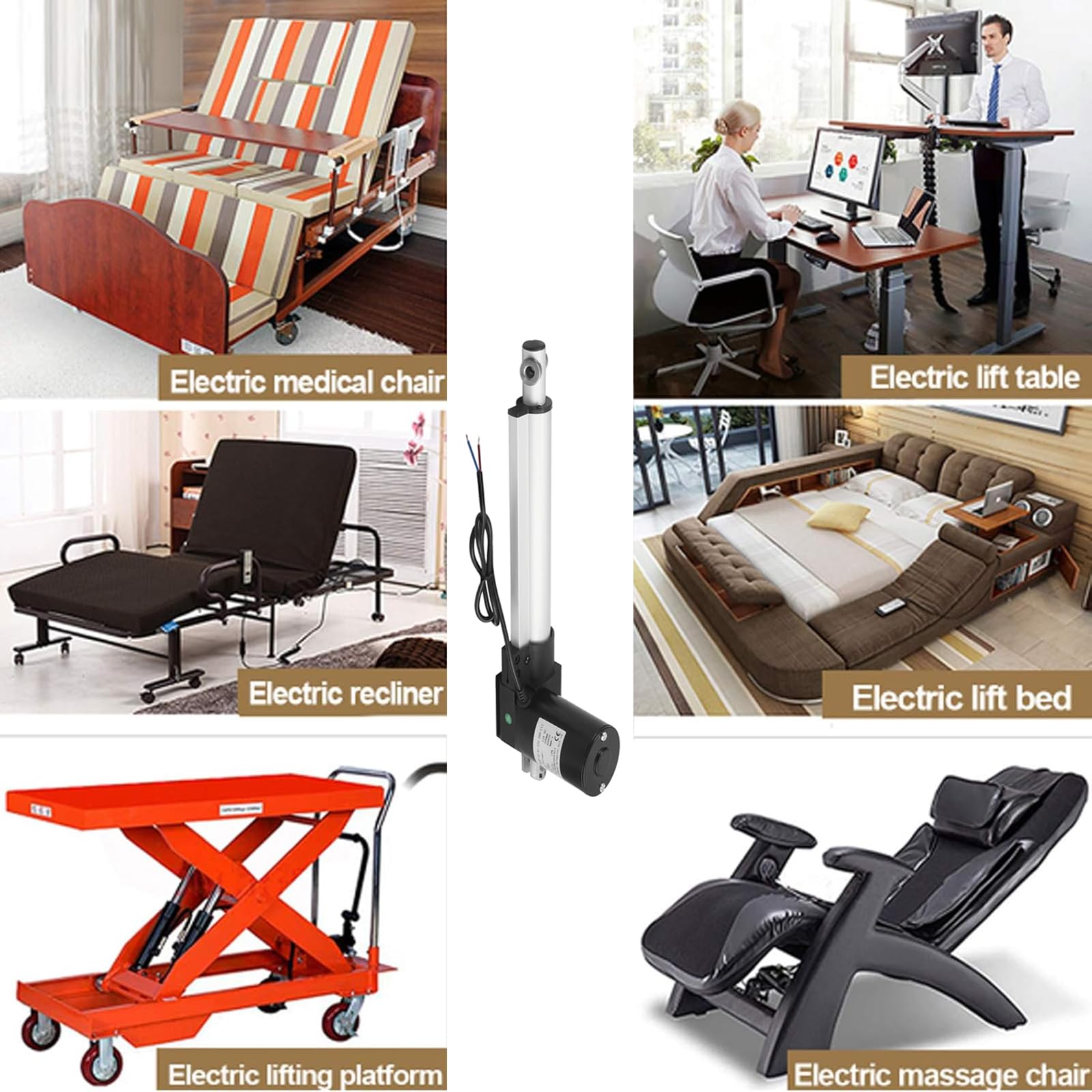 Accionamiento lineal, DC 12 V, 6000 N, motor lineal, 200 mm, actuador eléctrico, actuador lineal, palanca, motor eléctrico, accionamiento ajustable para automóviles, muebles, médicos