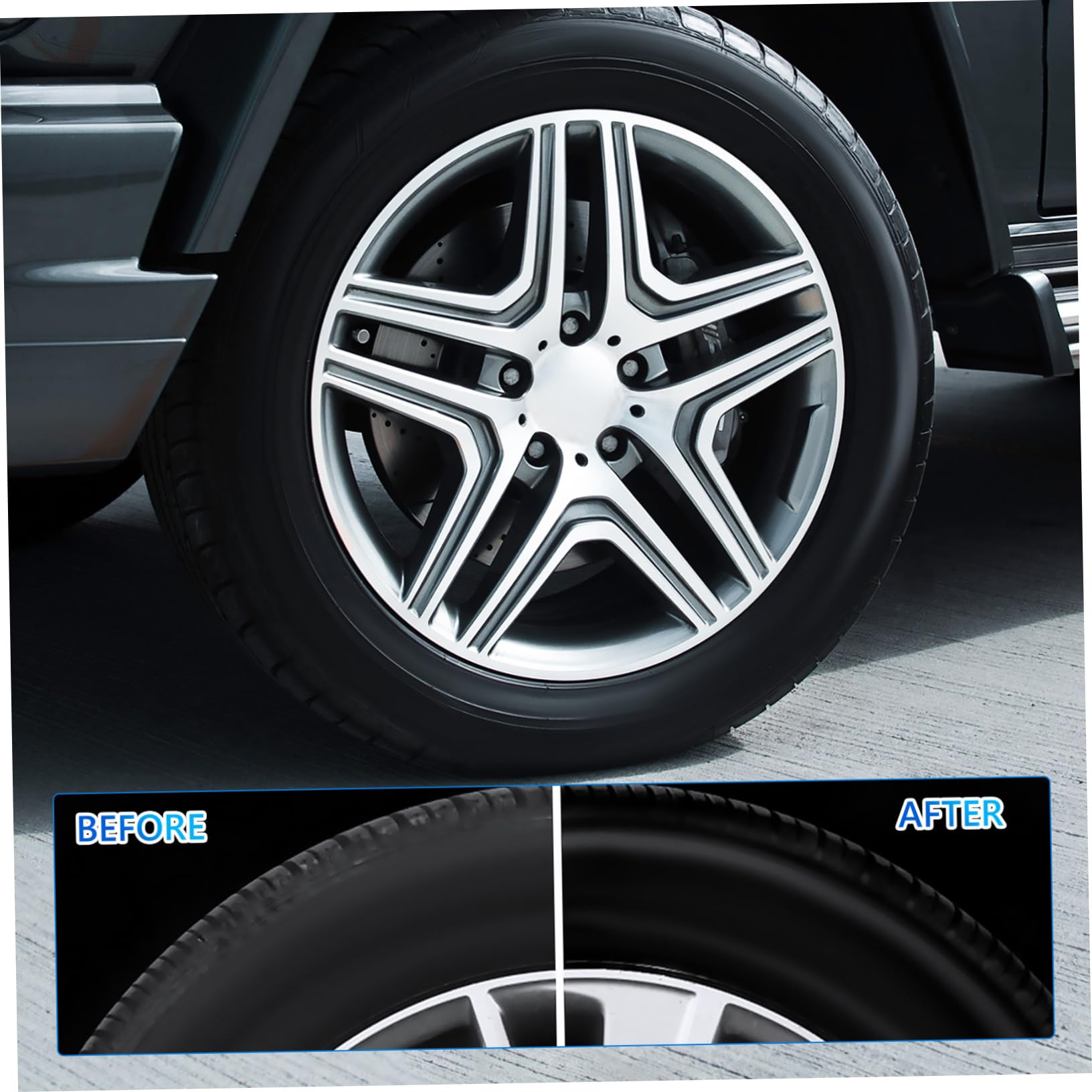 TOPPERFUN 5sätze Tire Shine Applicator Brush Multifunktionale Reifenpflege Bürste Mit Abnehmbarem Kopf Für Einfache Reinigung Und Lagerung Für Auto-Detailing Und Felgenpflege