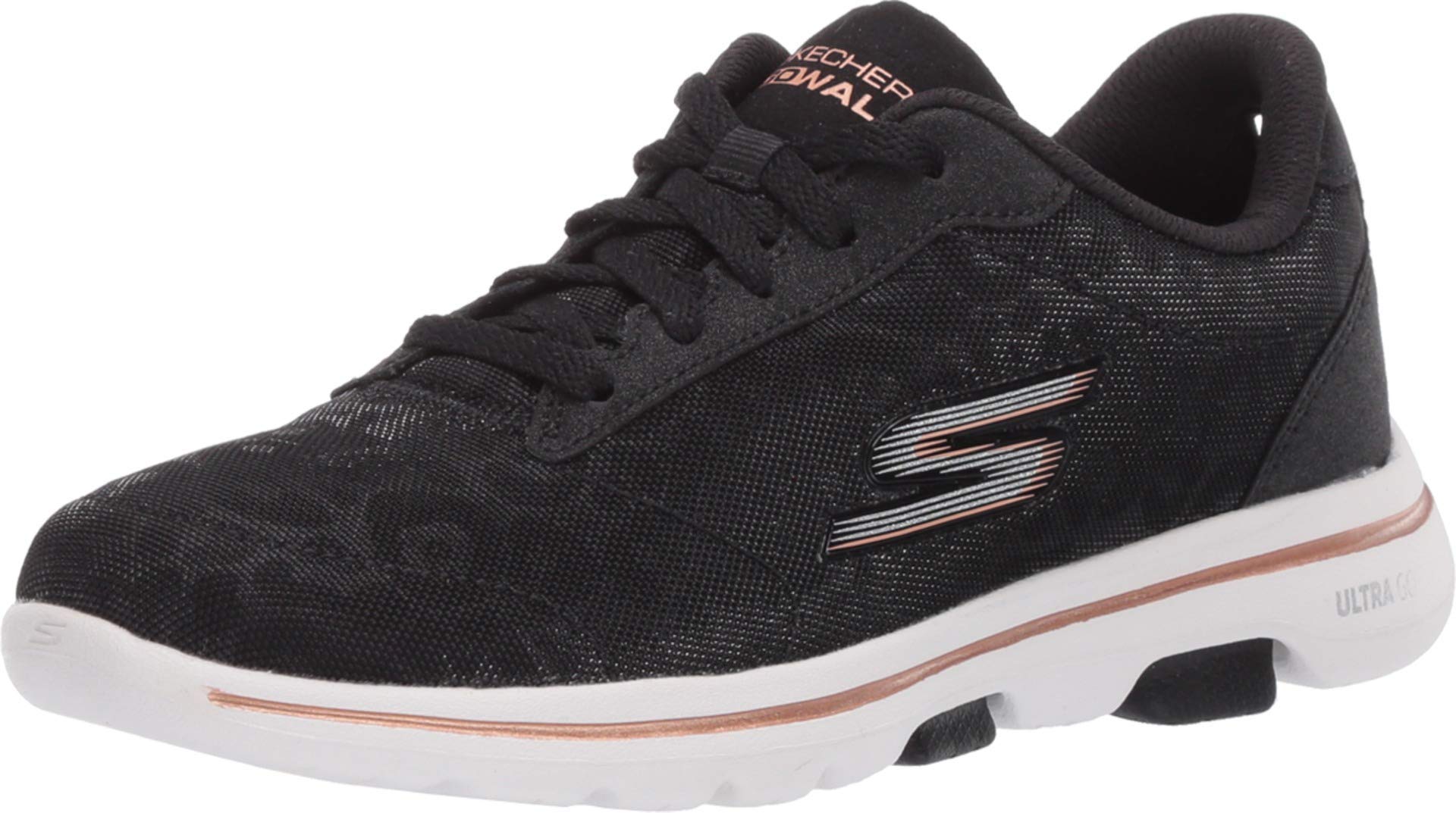 See full amazon price history chart for Skechers Womens Go Walk 5-Wild Sneaker, Black/Gold, 5 Medium US Skechers Womens Go Walk 5-Wild Sneaker, Black/Gold, 5 Medium US (B07VN28DWJ) Amazon Price History, Amazon Price Tracker