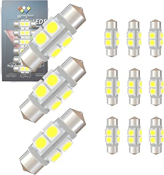 DC 12V 31mm DE3175 Festoon LED Bulb Extremely Super Bright 6000K White DE3022 LED Map Bulb for Automotive Interior Reading Trunk Lights Pack 12