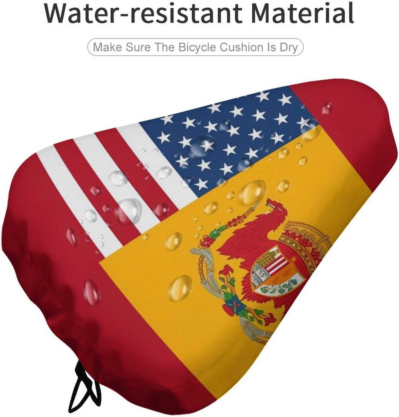 American Spain Flag Waterproof Bike Seat Cover with Drawstring image 4