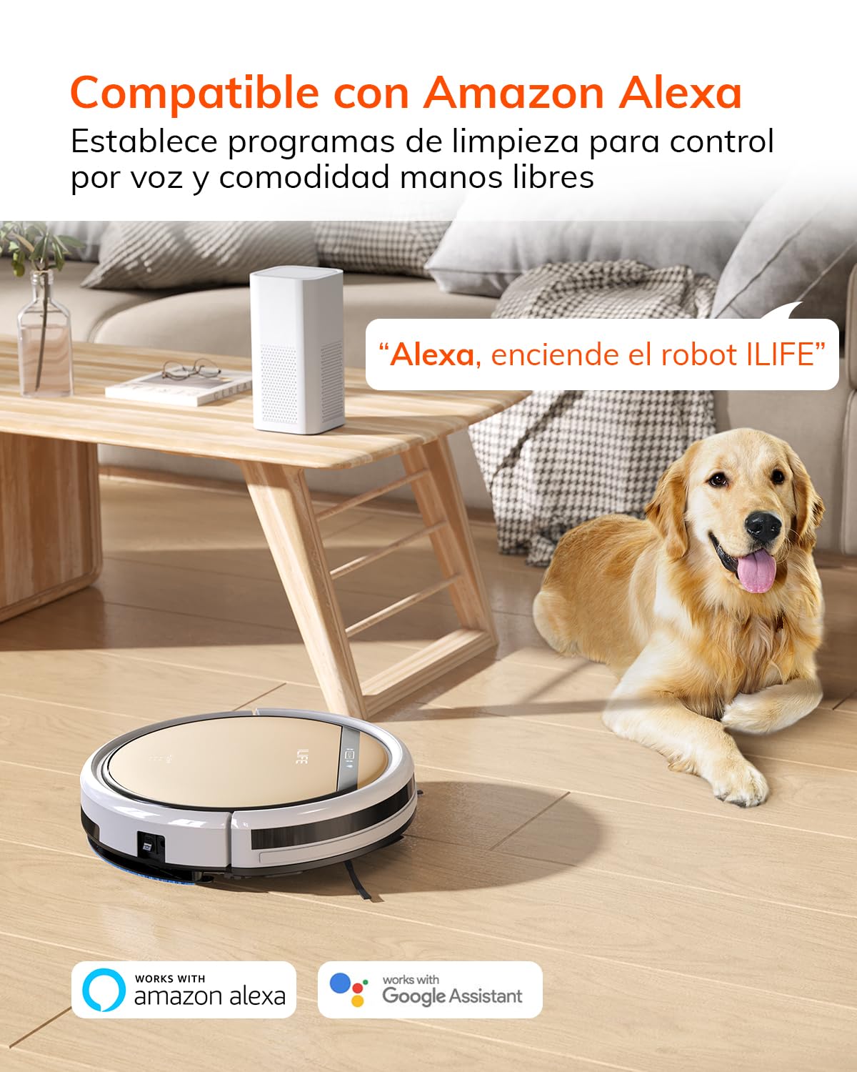 ILIFE V5s Plus - Robot aspirapolvere e mocio combinato | Funziona con Wi-Fi 2.4G / App / Alexa, ricarica automatica, sottile e silenzioso (V5s Pro Upgrade)