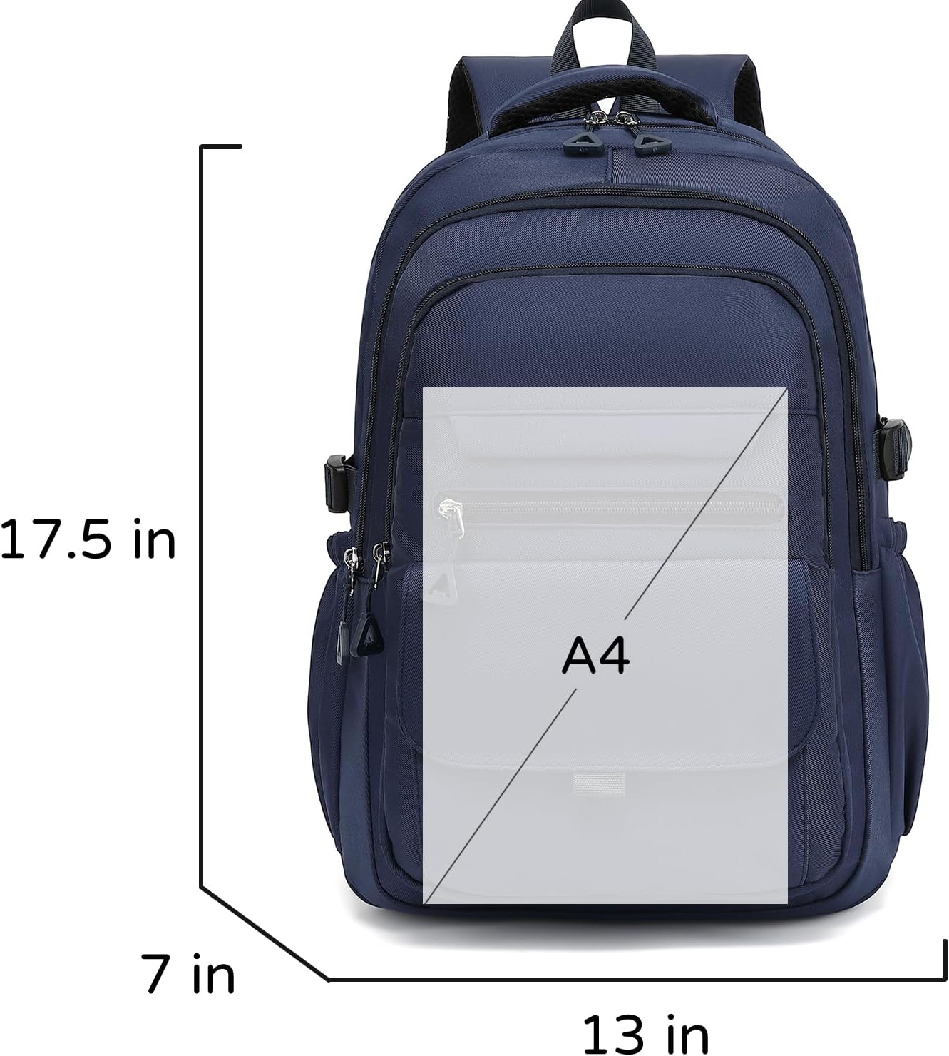 Phaoullzon Boys School Backpack for Girls, College Aesthetic Laptop Bookbag for Travel,Navy Blue