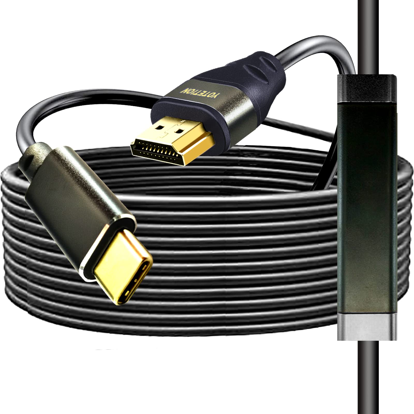 USB C to HDMI Cable 25FT 4K30HZ,Thunderbolt 3/4 to HDMI Cable Compatible with Galaxy S22 /S20, MacBook Pro/Air 2020, iPad Pro 2021/2020, Surface Book 2, XPS 15,iphone15 pro and iphone15pro max